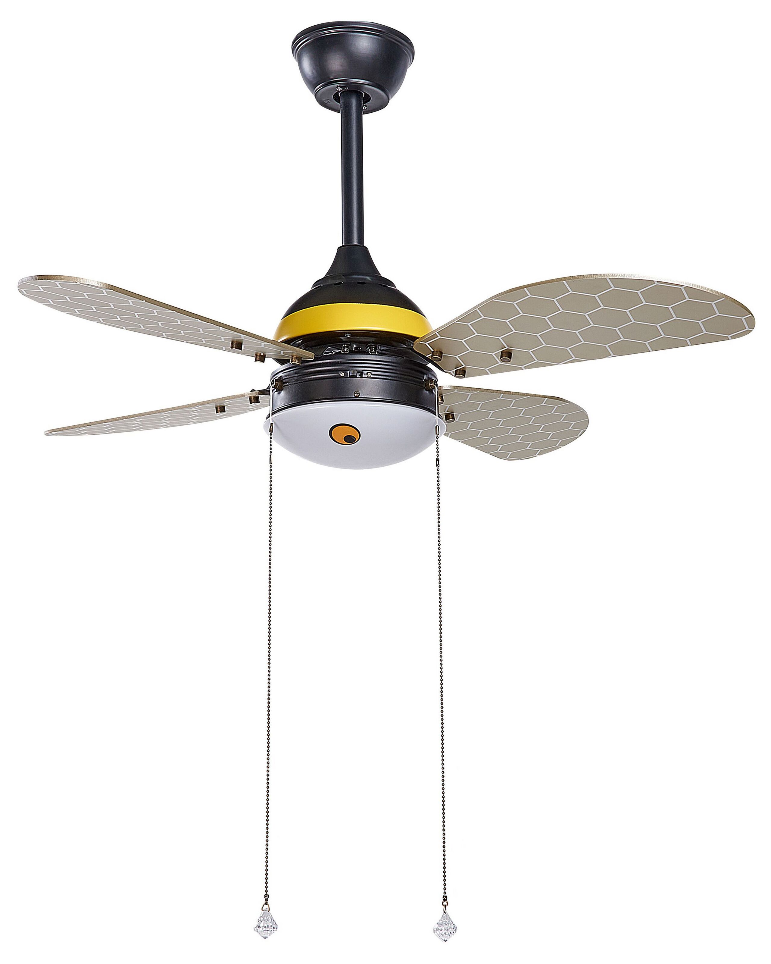 Ceiling Fan with Light Black and Yellow DOLORES - Gemini Interiors