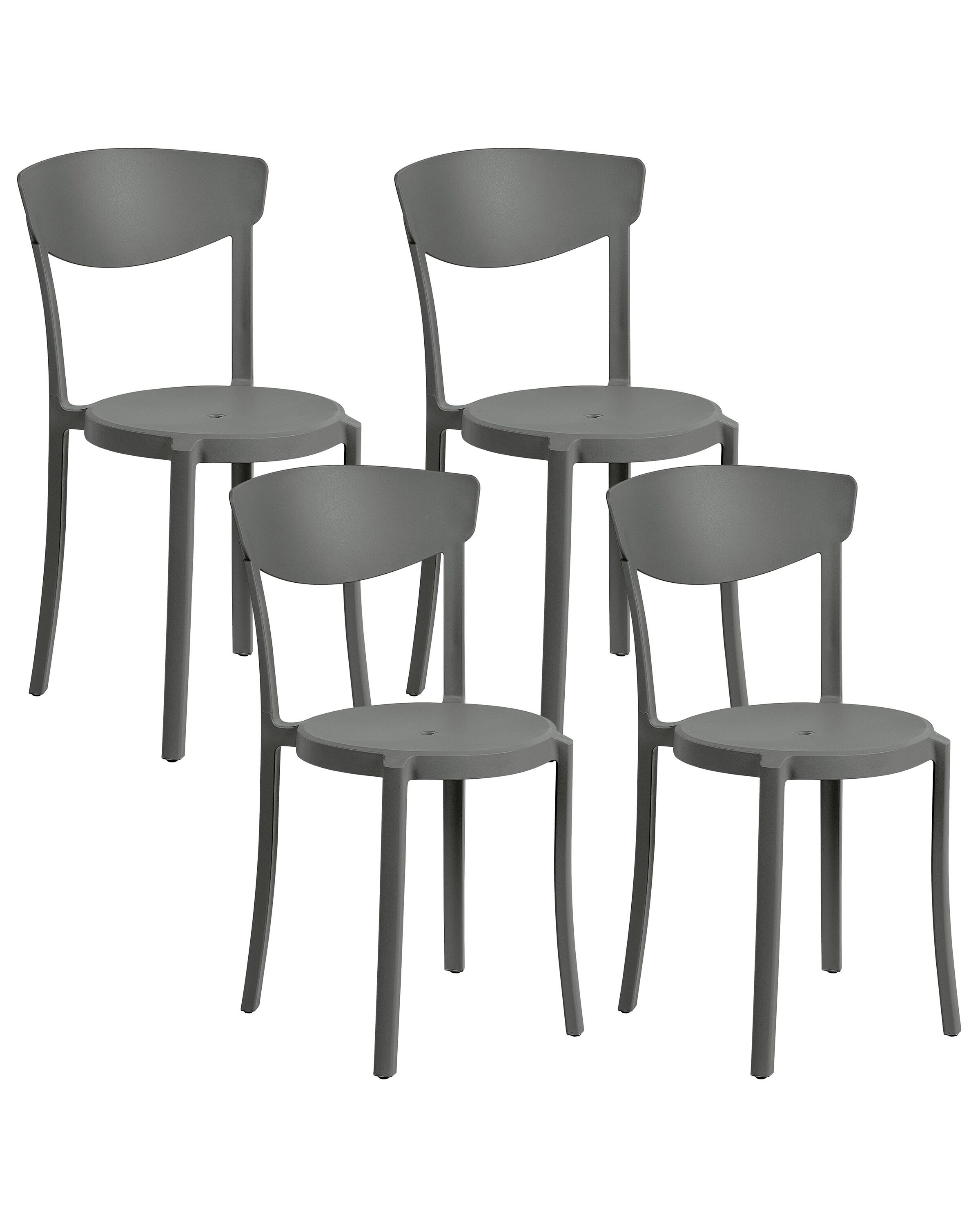 Set of 4 Dining Chairs Dark Grey VIESTE - Gemini Interiors