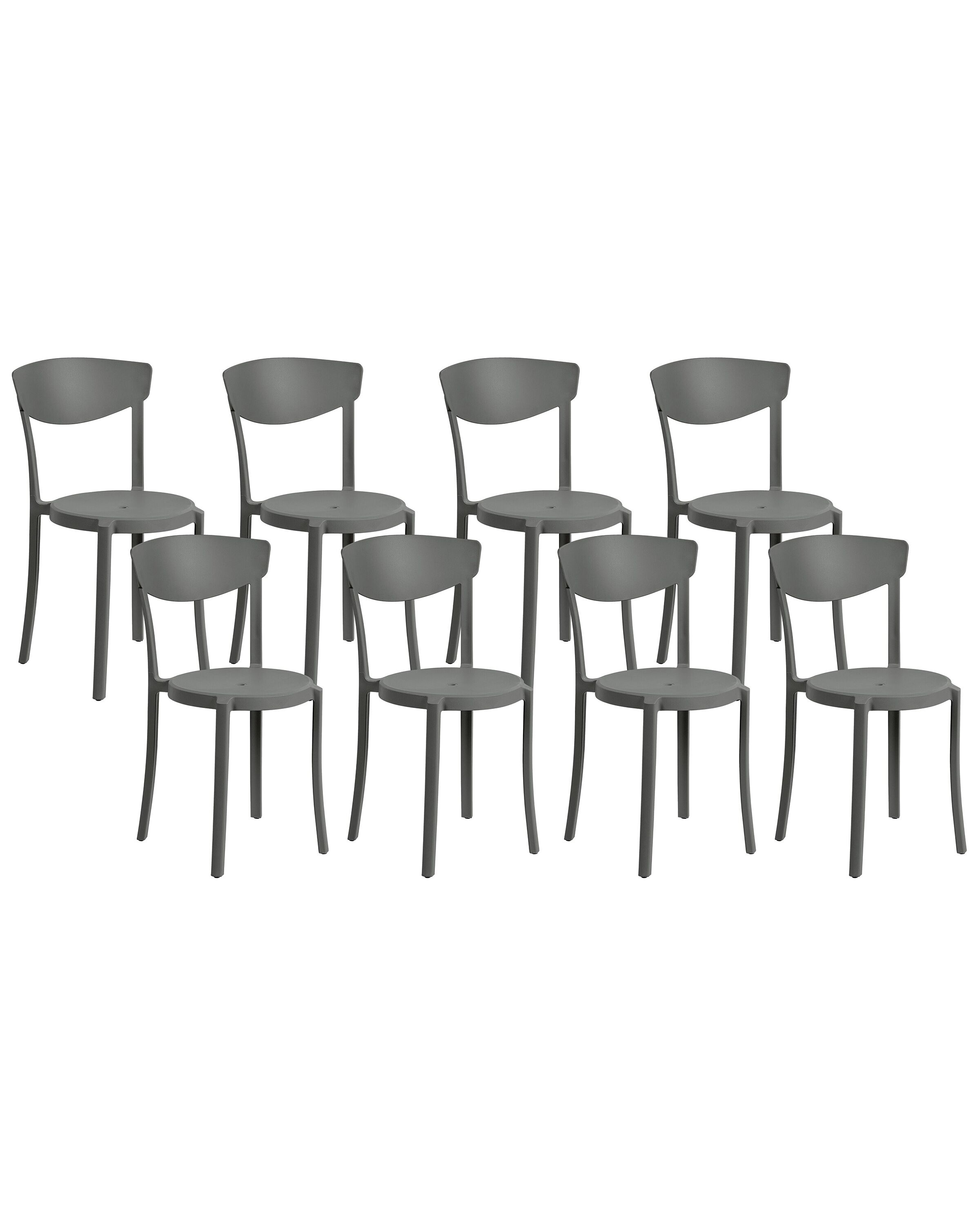 Set of 8 Dining Chairs Dark Grey VIESTE - Gemini Interiors
