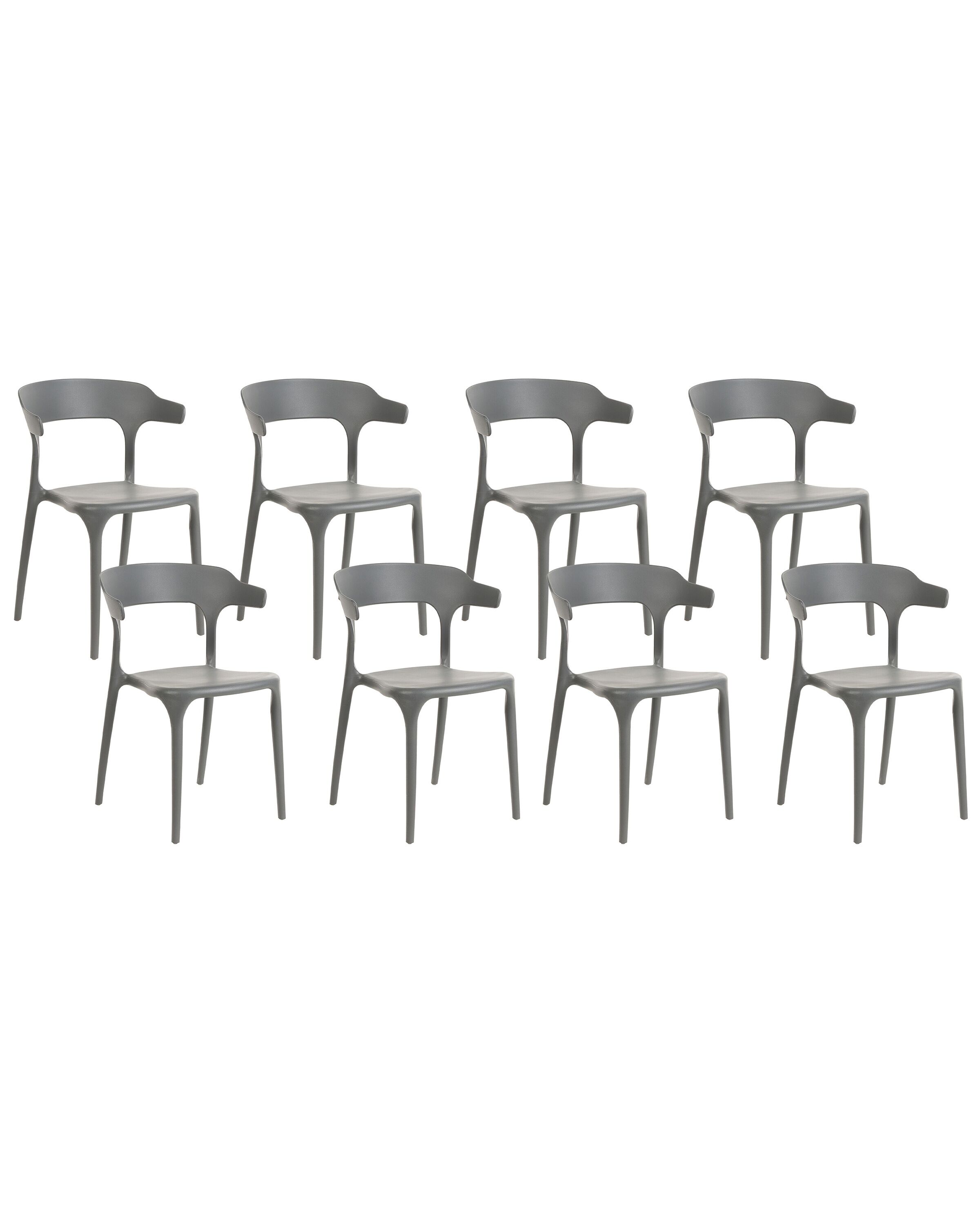 Set of 8 Dining Chairs Grey GUBBIO - Gemini Interiors