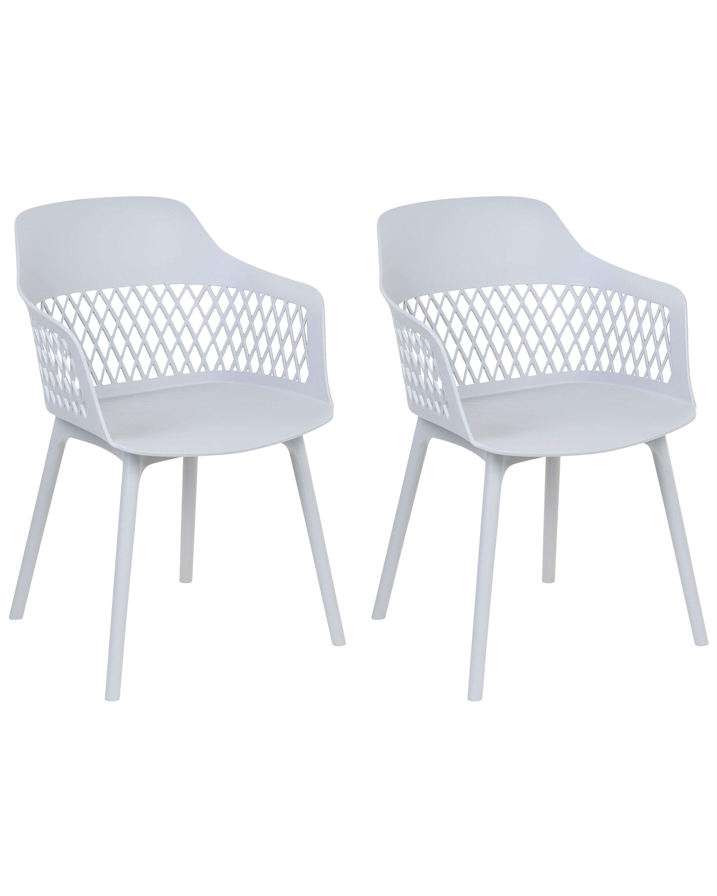 Set of 2 Dining Chairs Light Grey ALMIRA - Gemini Interiors