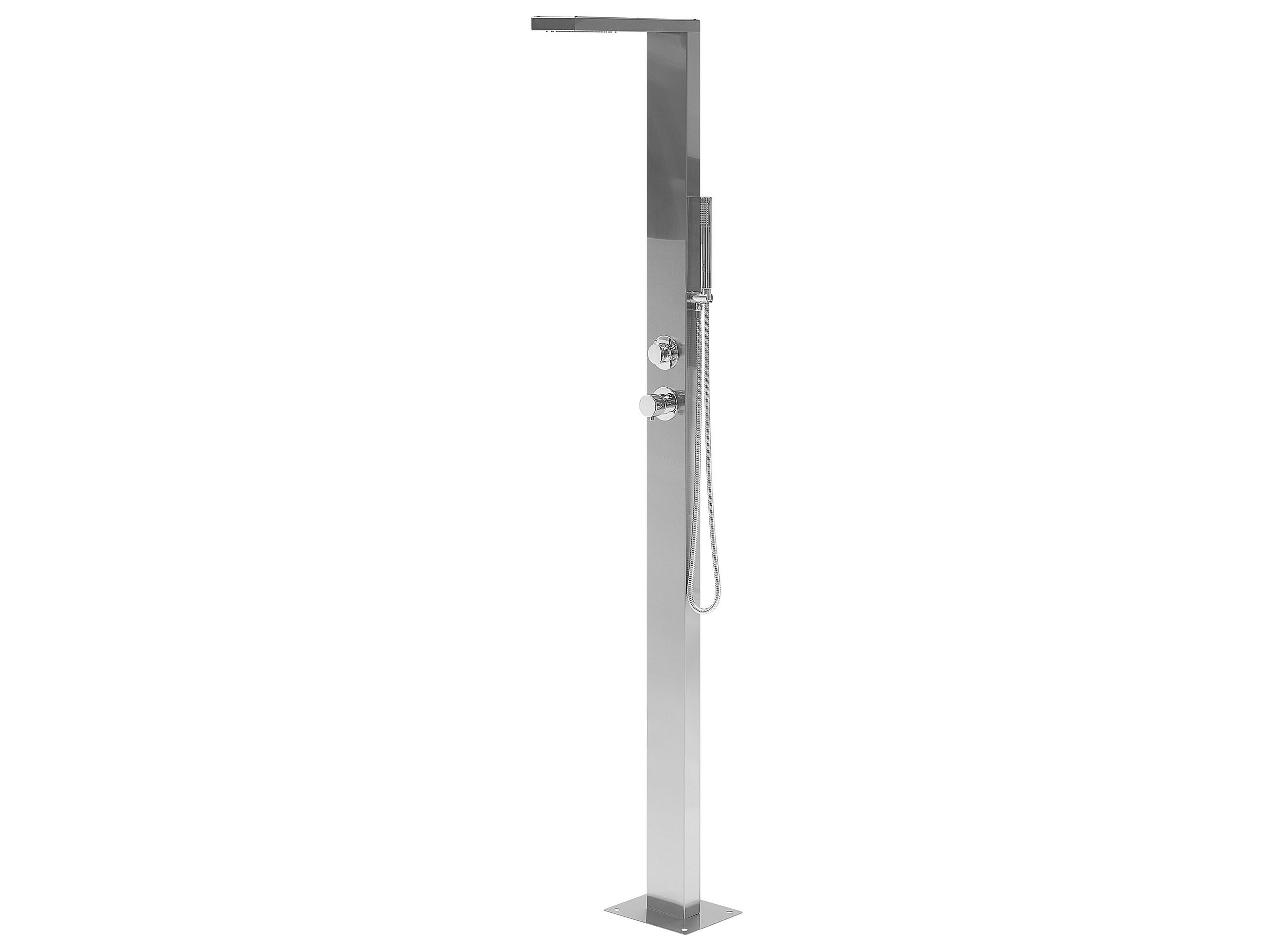 Freestanding Outdoor Shower Silver LOTZORAI - Gemini Interiors