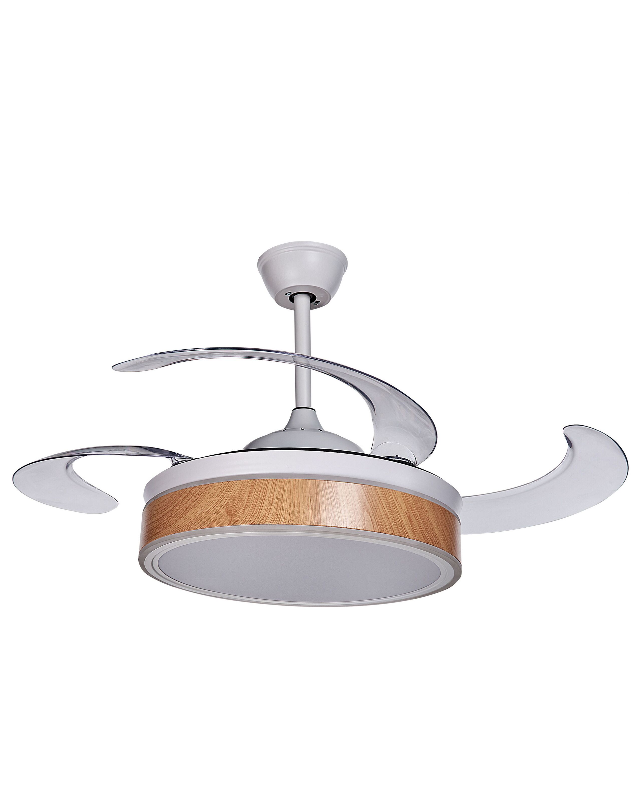 Retractable Blades Ceiling Fan with Light White FREMONT - Gemini Interiors