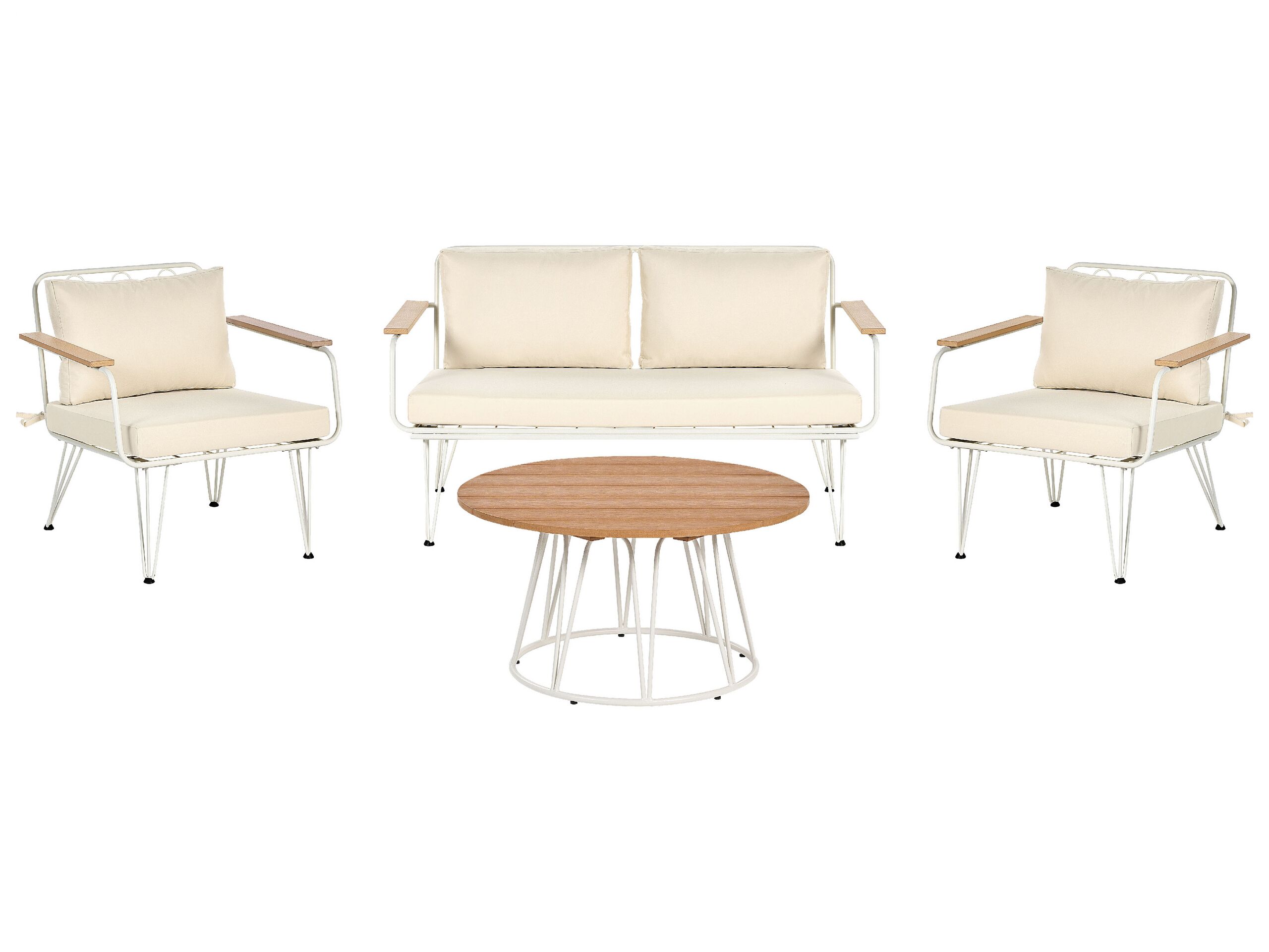 4 Seater Garden Sofa Set White and Beige MONTESILVANO - Gemini Interiors