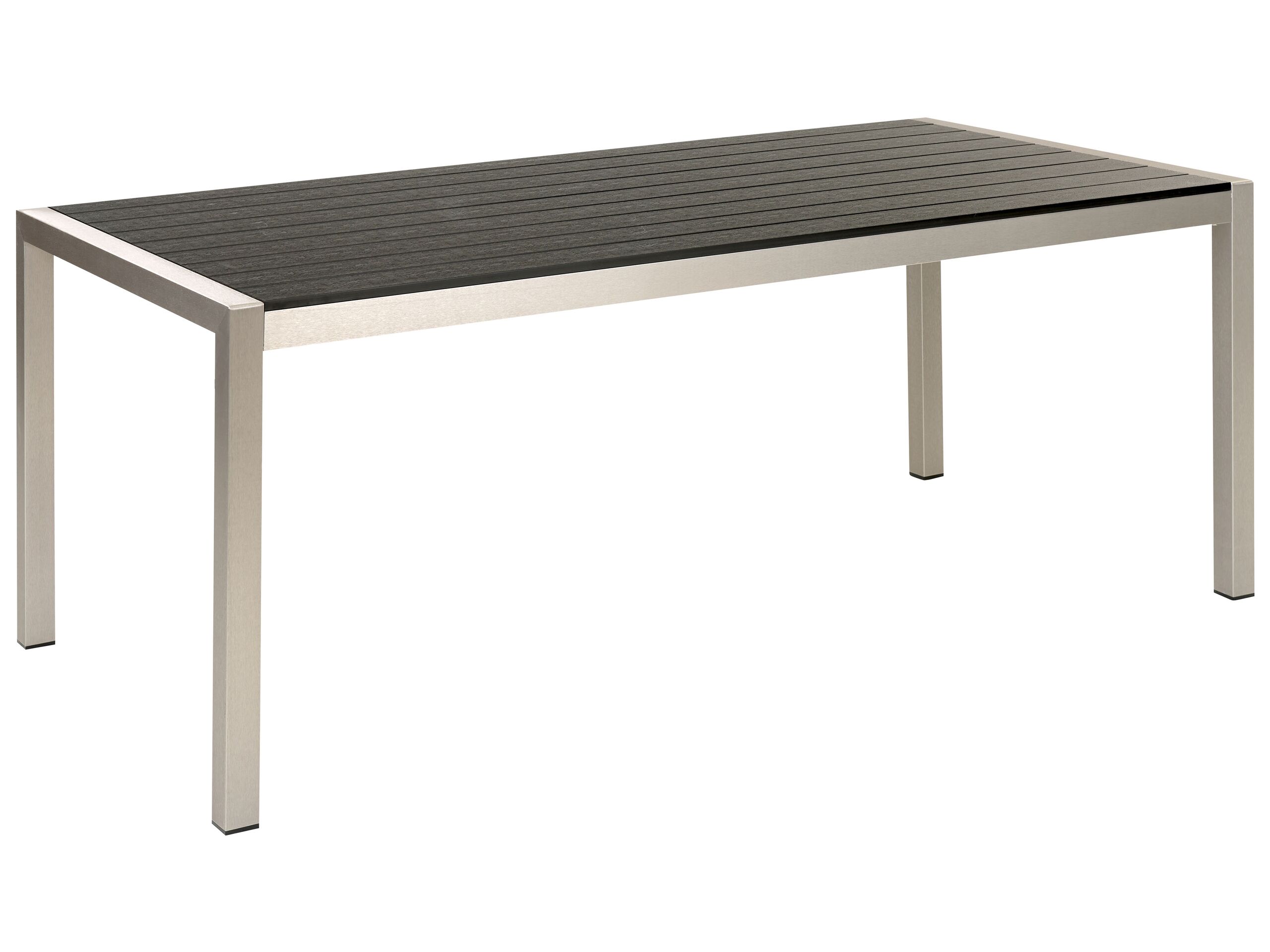 Aluminium Garden Table 180 x 90 cm Black and Silver VERNIO - Gemini Interiors