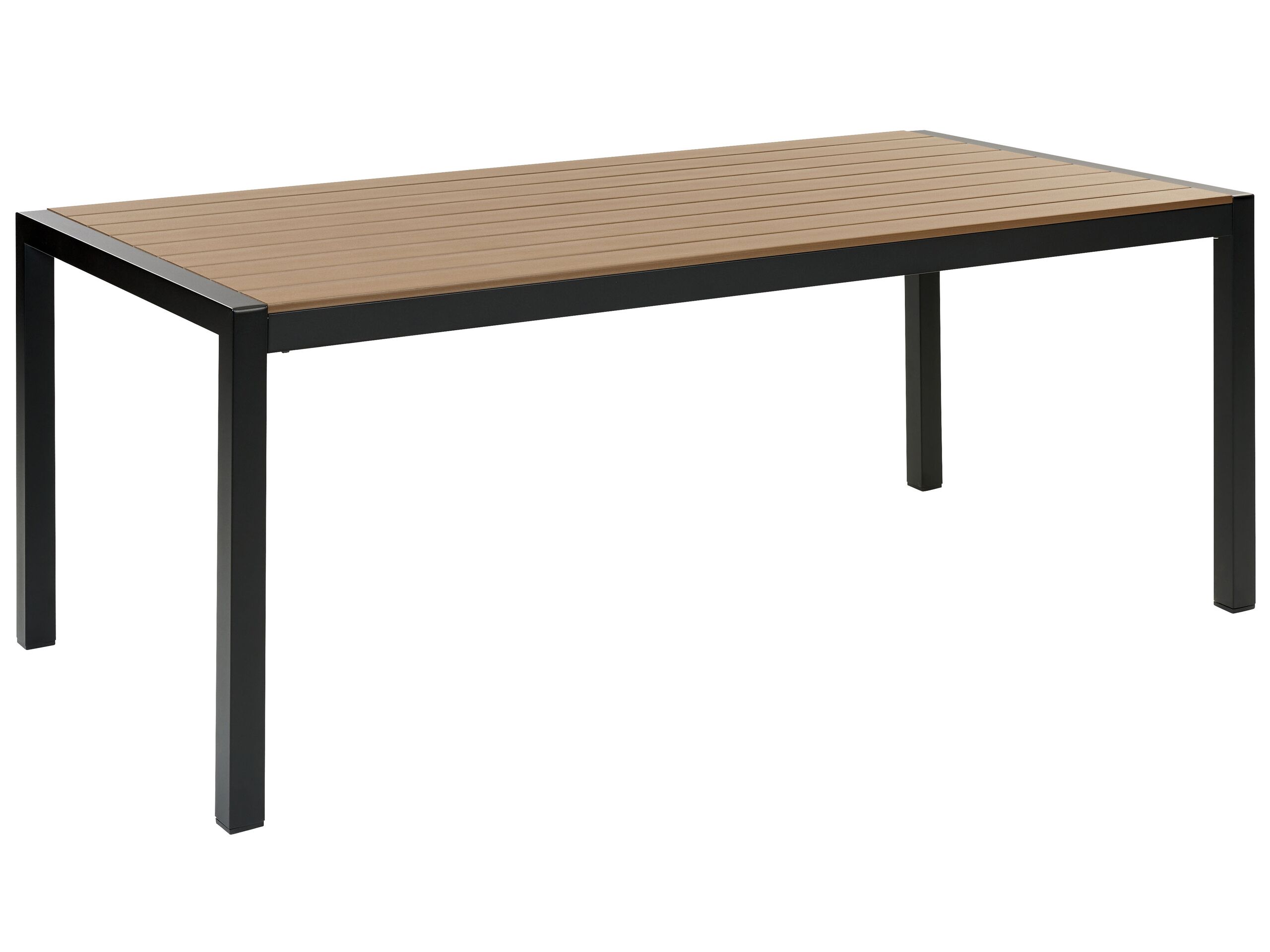 Aluminium Garden Table 180 x 90 cm Light Wood and Black VERNIO - Gemini Interiors