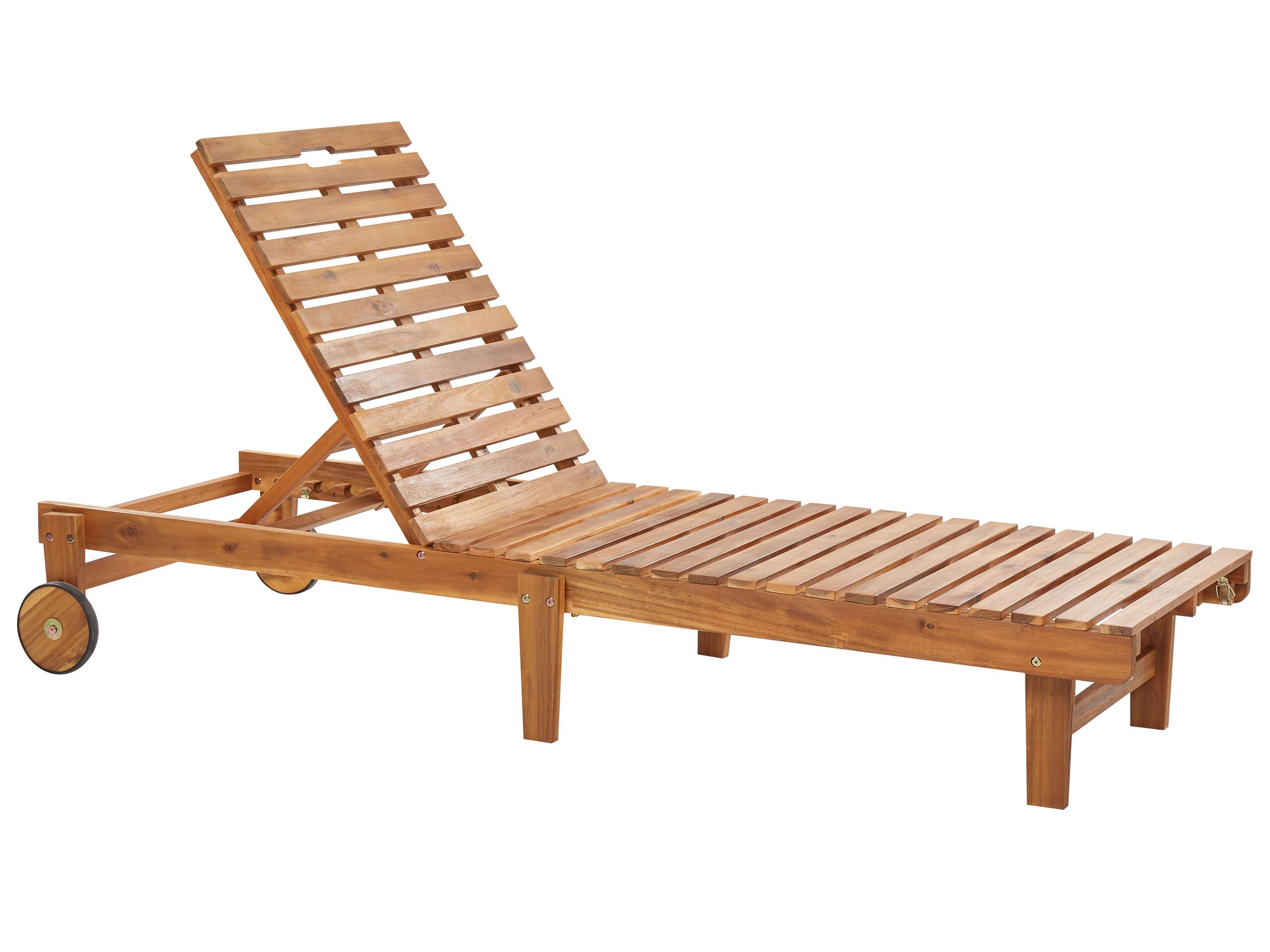 Wooden Reclining Sun Lounger Light PIETRALUNGA - Gemini Interiors