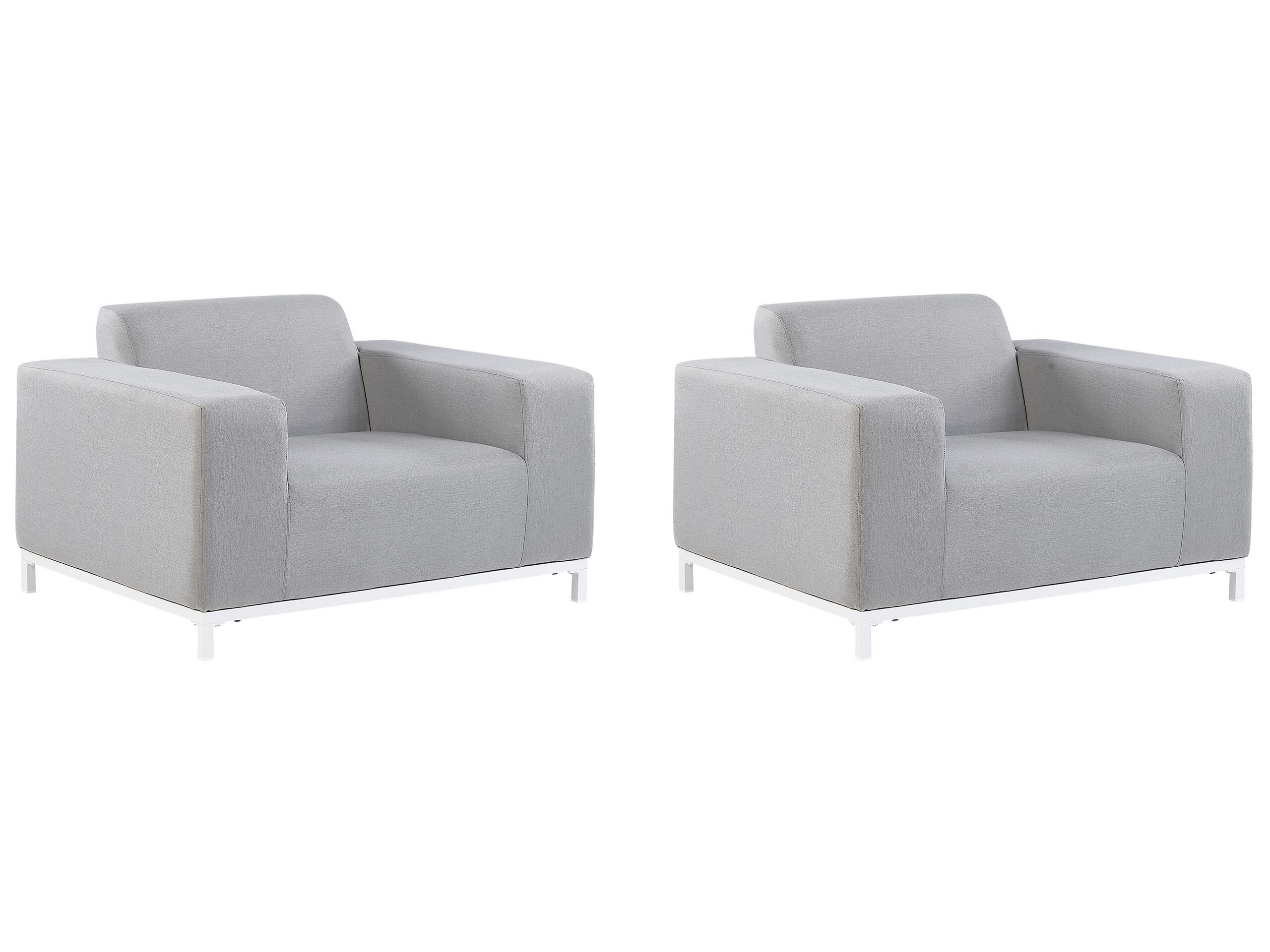 Set of 2 Garden Armchairs Light Grey with White ROVIGO - Gemini Interiors
