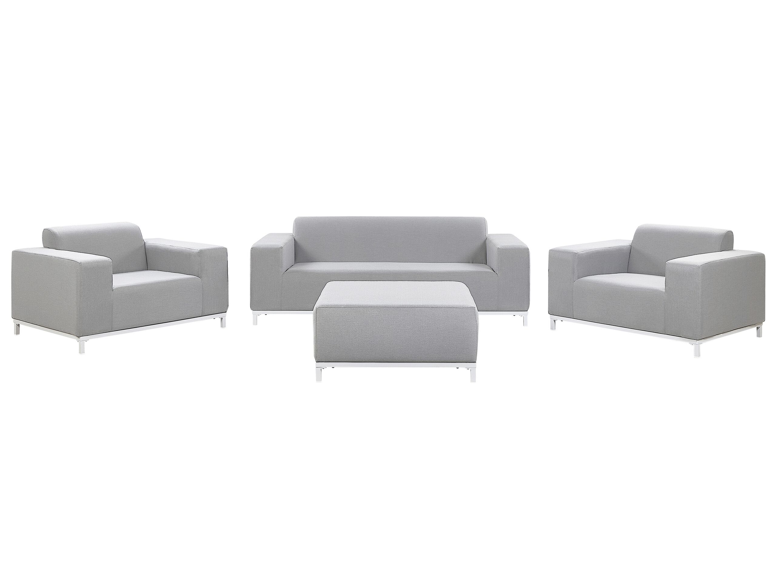 5 Seater Garden Sofa Set Light Grey with White ROVIGO - Gemini Interiors