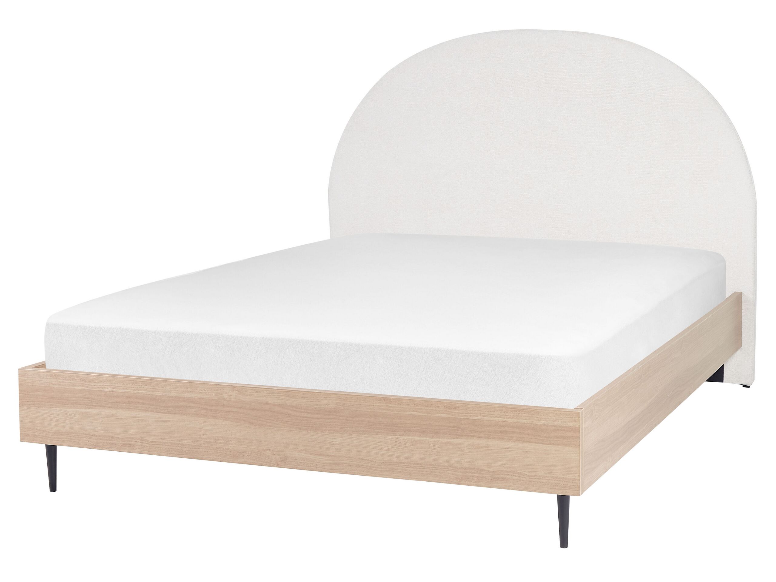 Fabric EU King Size Bed White MILLAY - Gemini Interiors