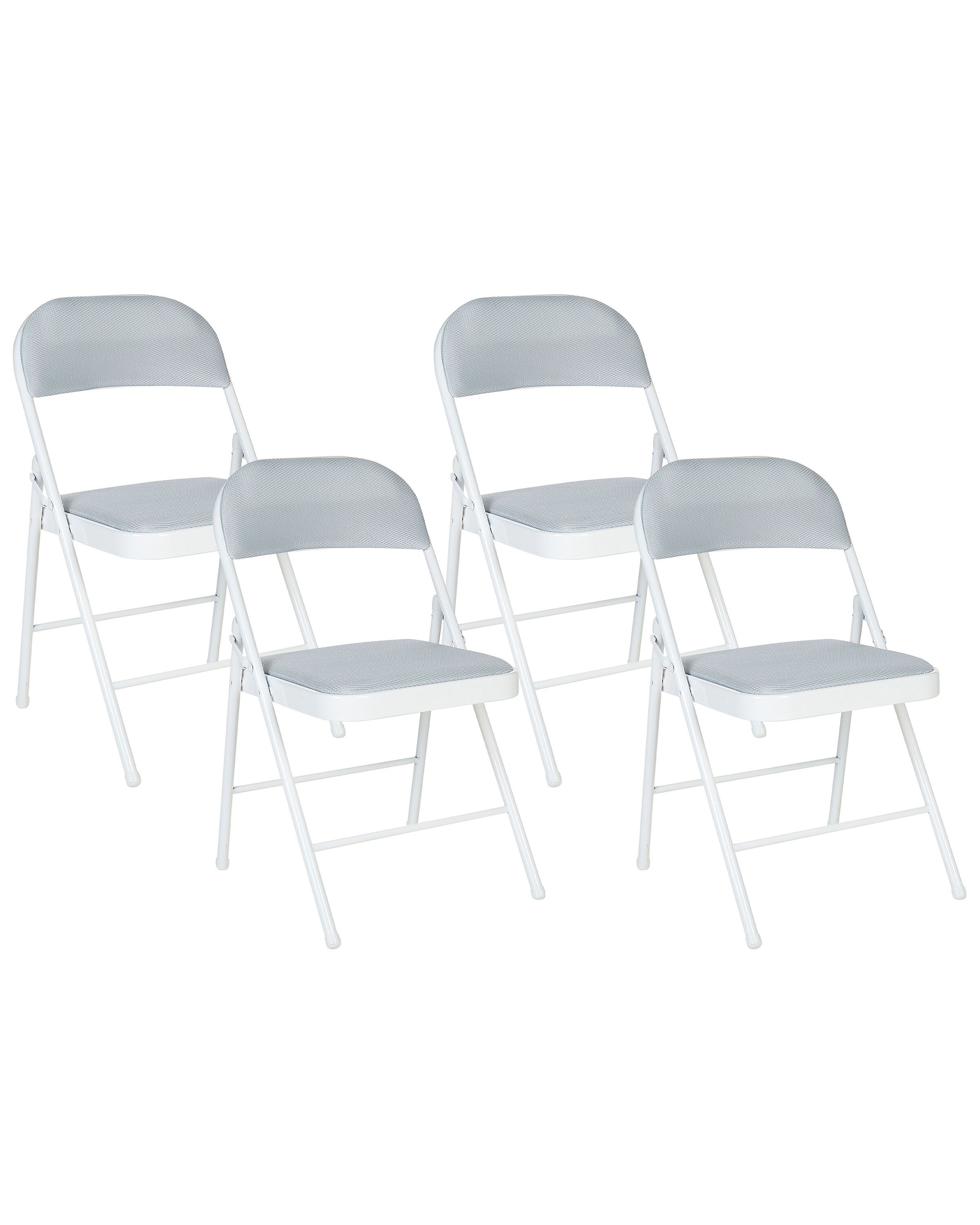Set of 4 Folding Chairs Light Grey SPARKS - Gemini Interiors