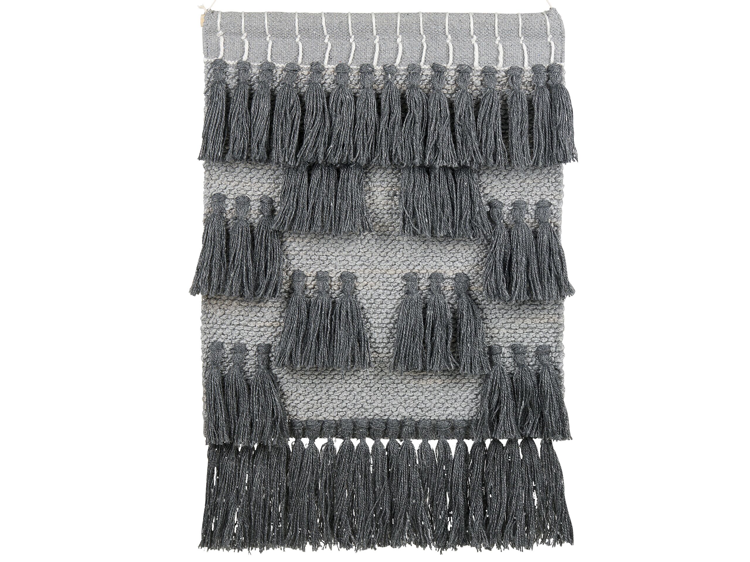 Cotton MacramÃ Wall Hanging Grey JIWA - Gemini Interiors