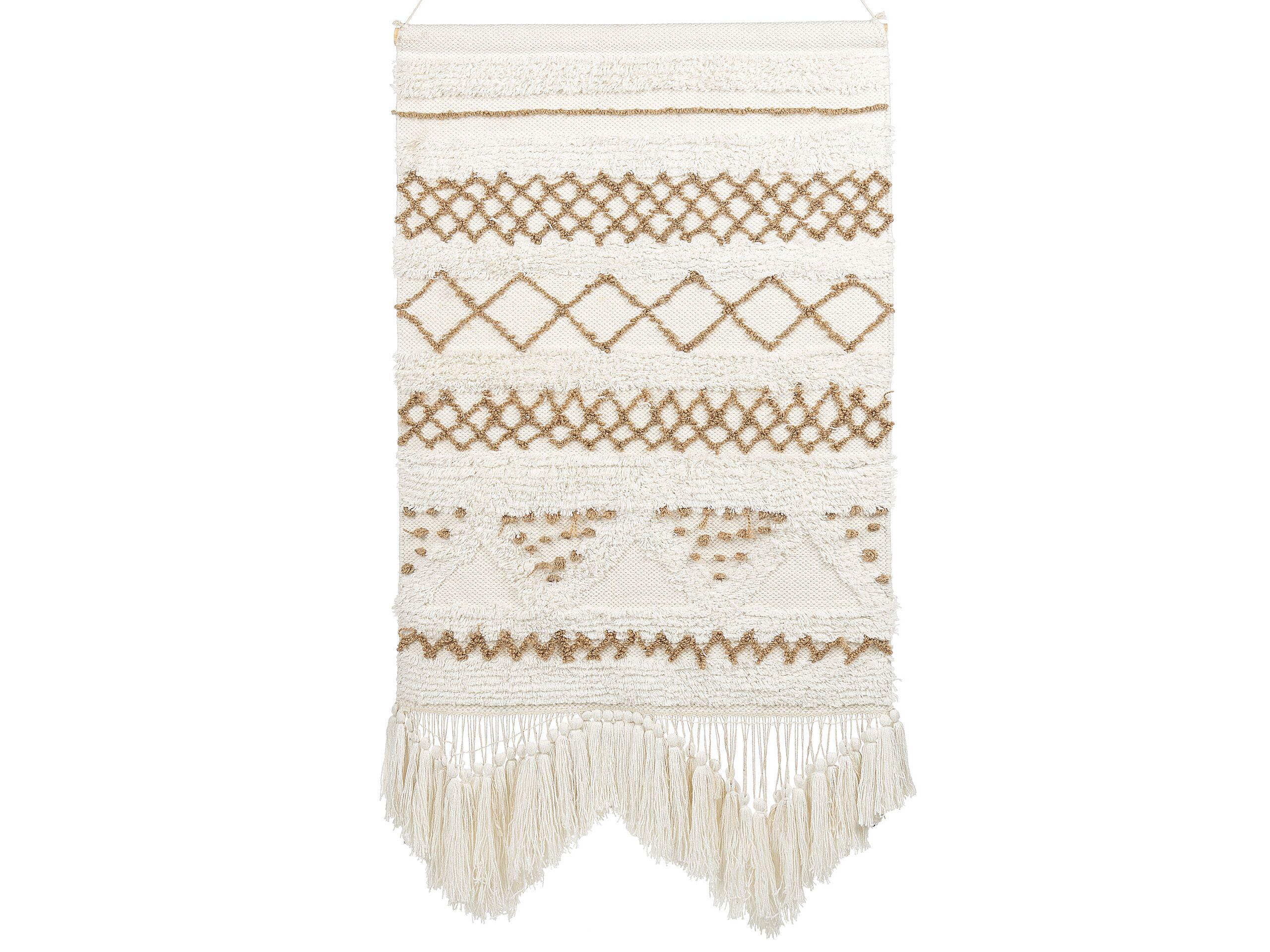 Cotton MacramÃ Wall Hanging Beige BAZDAN - Gemini Interiors