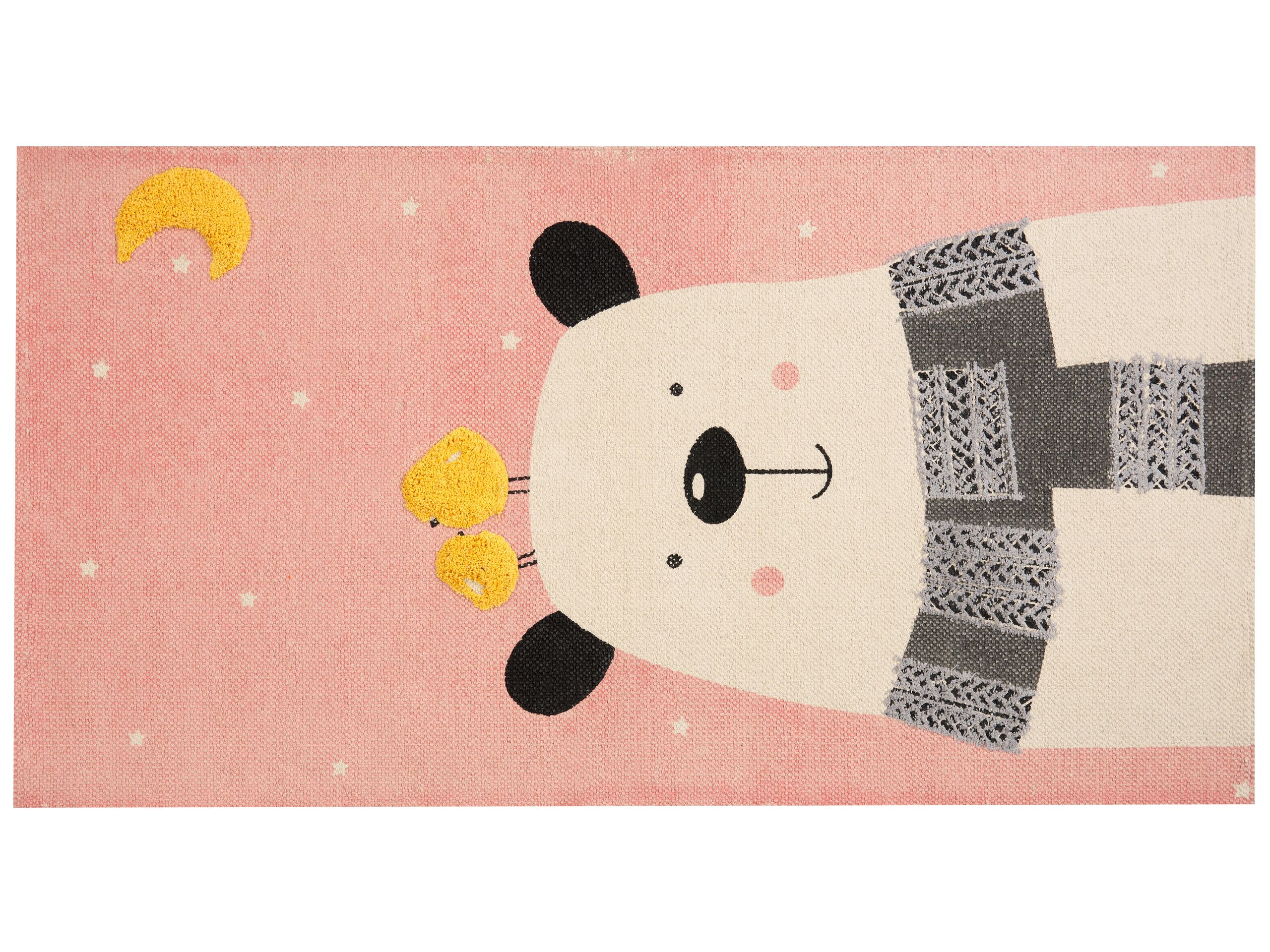 Cotton Kids Rug Bear Print 80x150cm Multicolour - Gemini Interiors