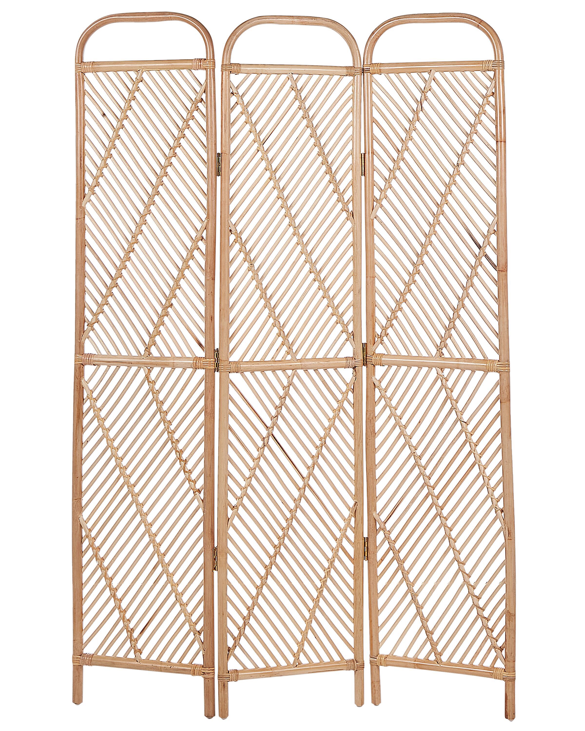 Folding Rattan 3 Panel Room Divider 106 x 180 cm Natural COSENZA - Gemini Interiors