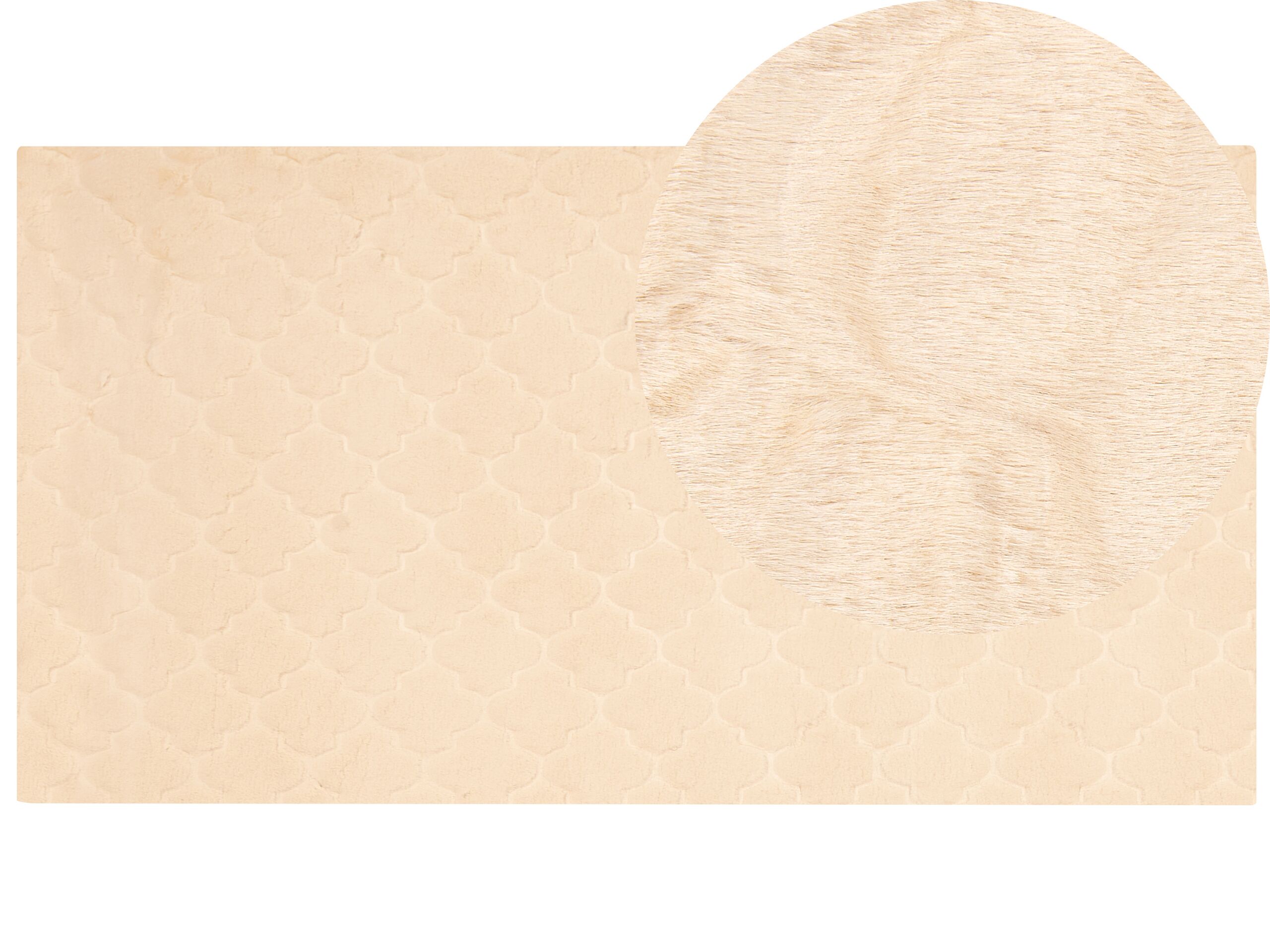 Faux Rabbit Fur Rug 80x150cm Beige - Gemini Interiors
