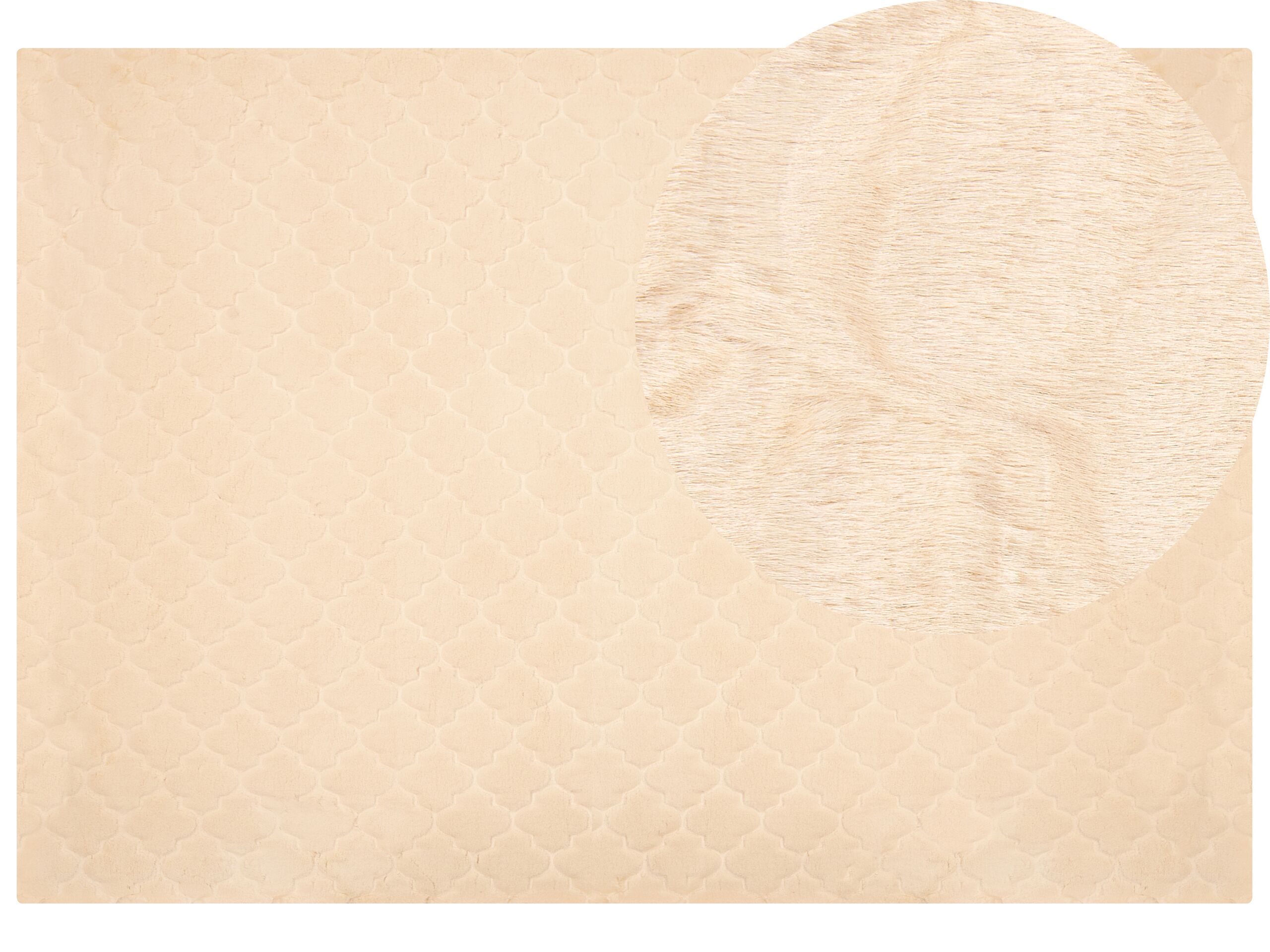Faux Rabbit Fur Rug 160x230cm Beige - Gemini Interiors