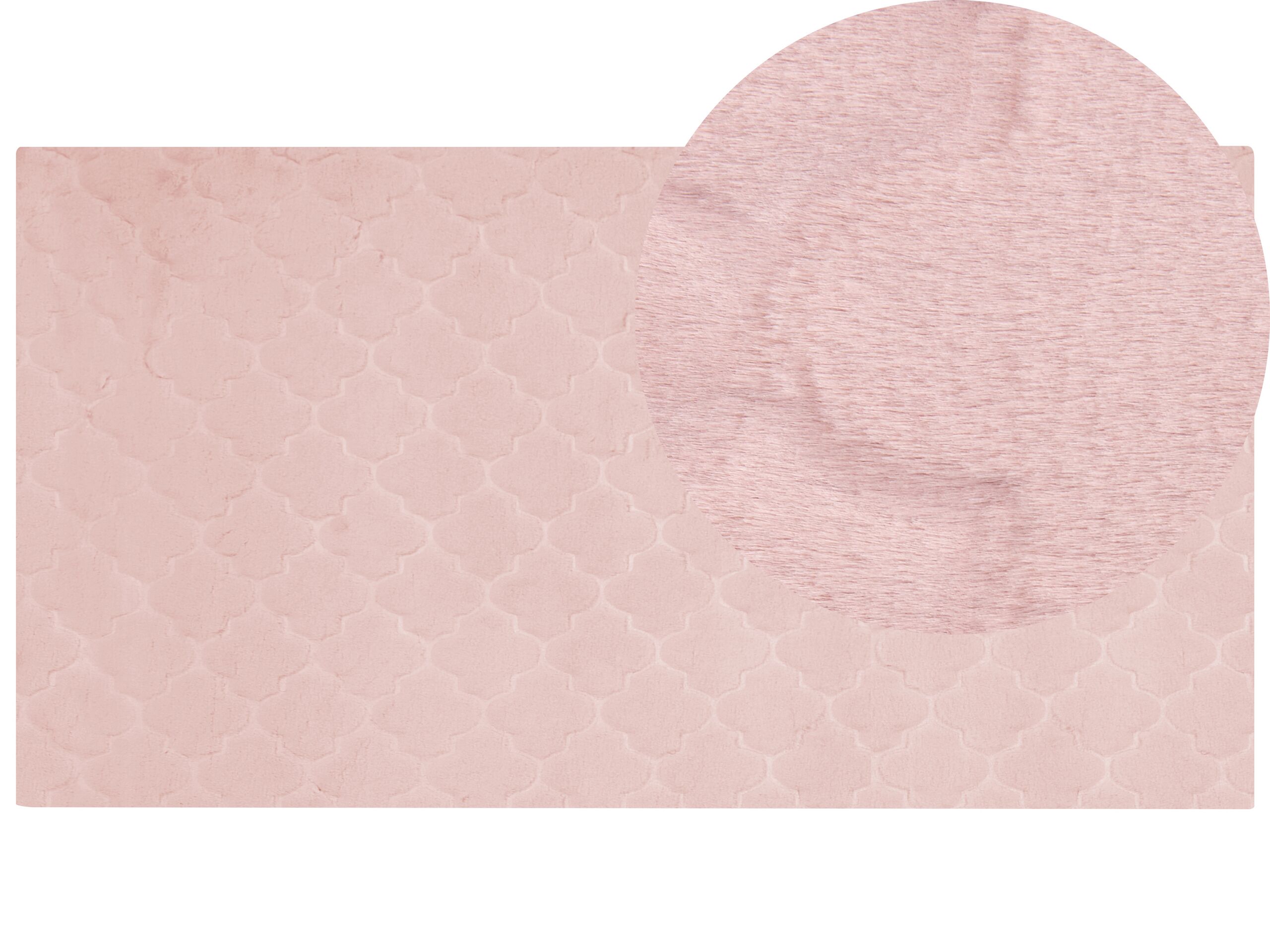 Faux Rabbit Fur Rug 80x150cm Pink - Gemini Interiors