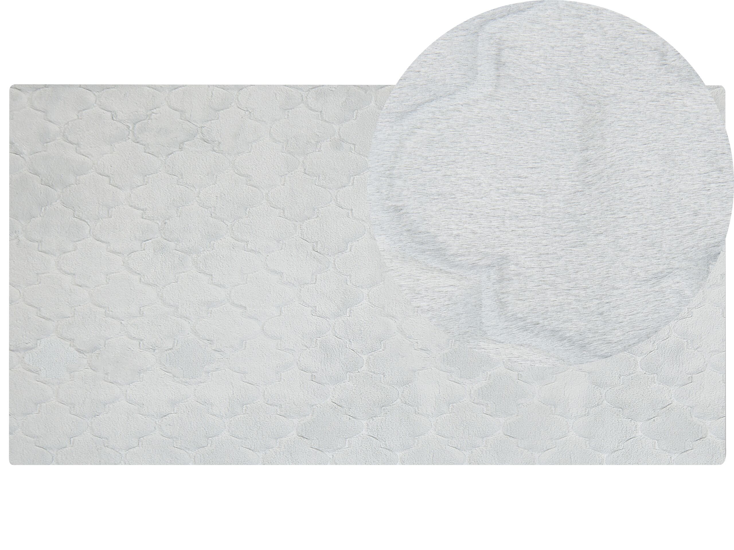 Faux Rabbit Fur Rug 80x150cm Light Grey - Gemini Interiors