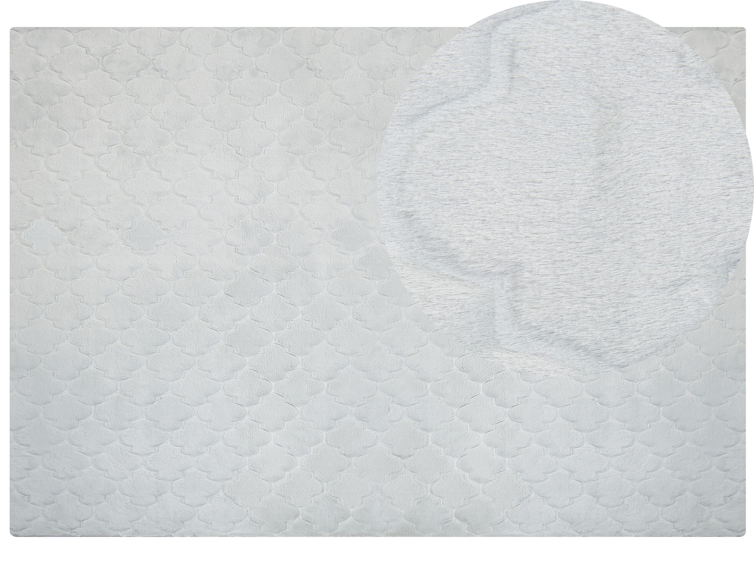 Faux Rabbit Fur Rug 160x230cm Light Grey - Gemini Interiors
