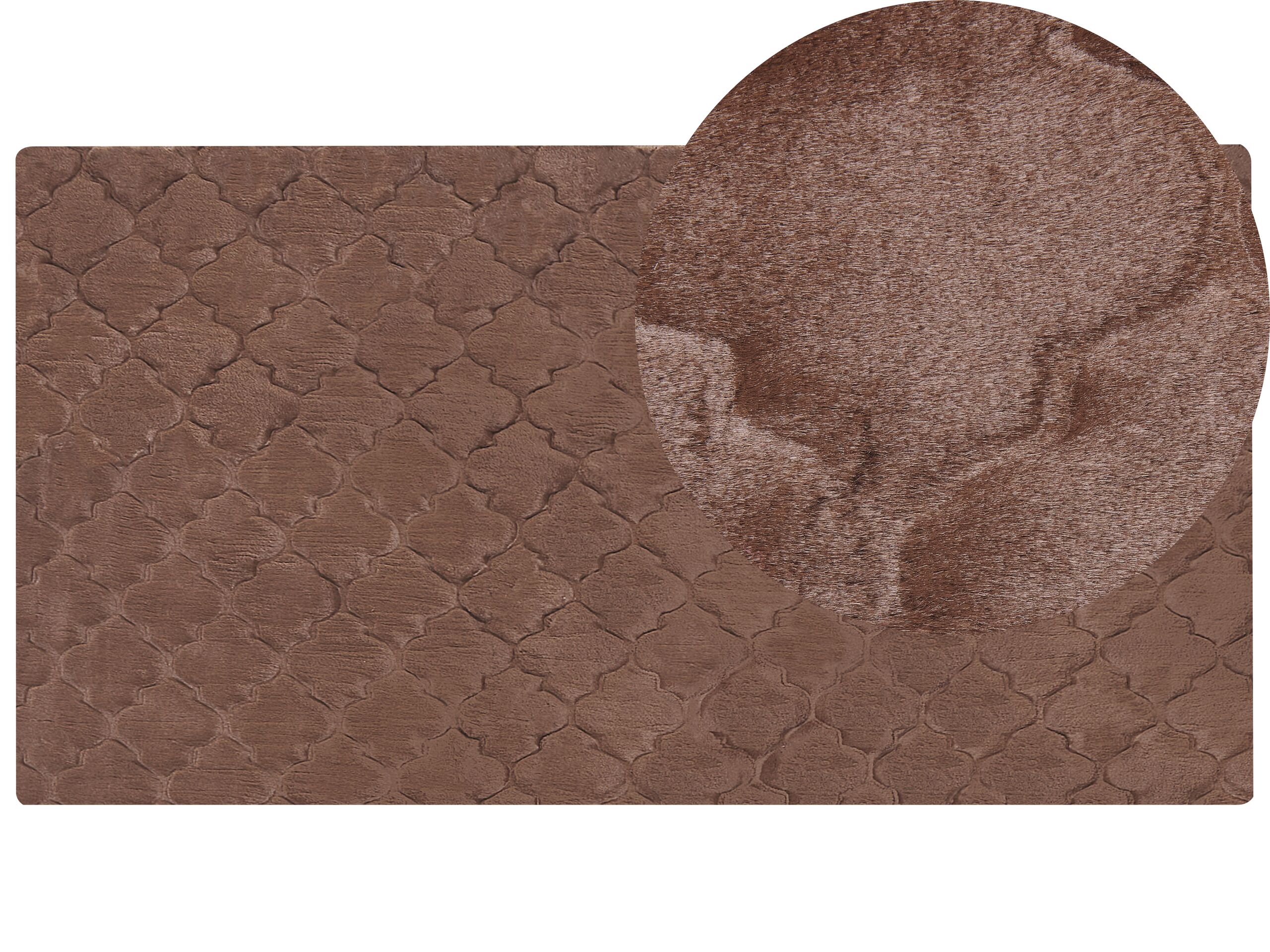 Faux Rabbit Fur Rug 80x150cm Brown - Gemini Interiors
