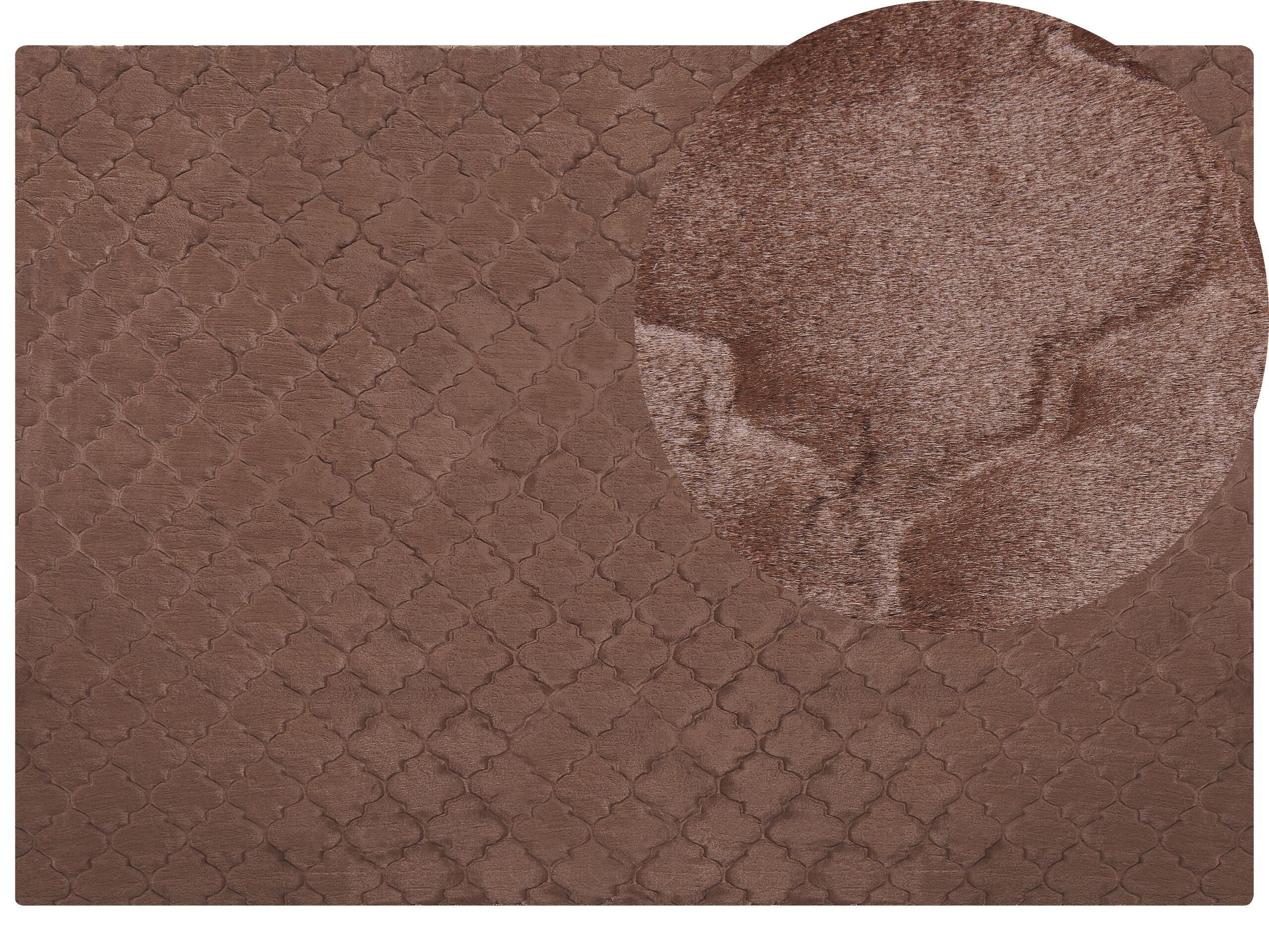 Faux Rabbit Fur Rug 160x230cm Brown - Gemini Interiors