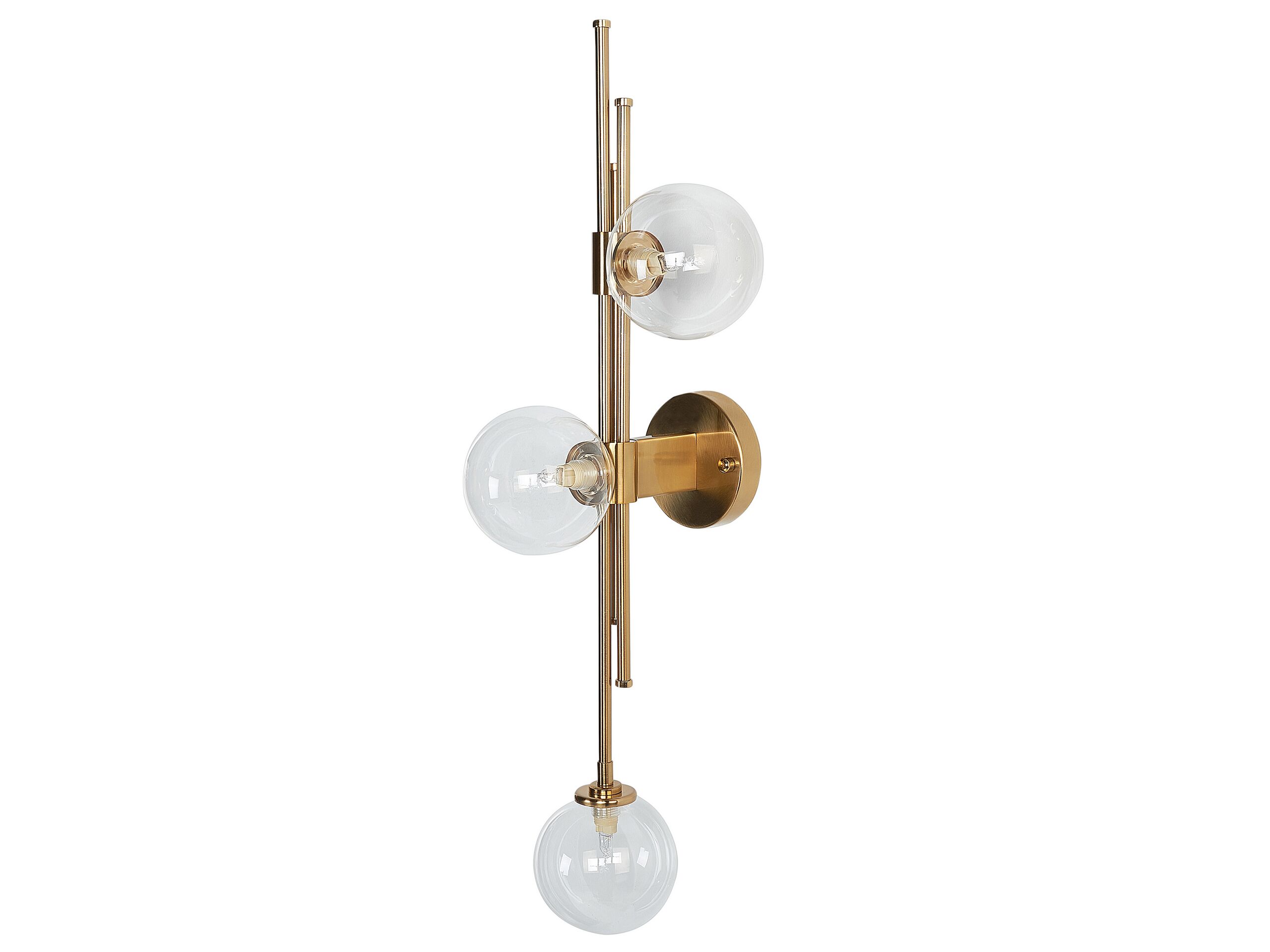 3 Light Wall Lamp Gold TULIJA - Gemini Interiors
