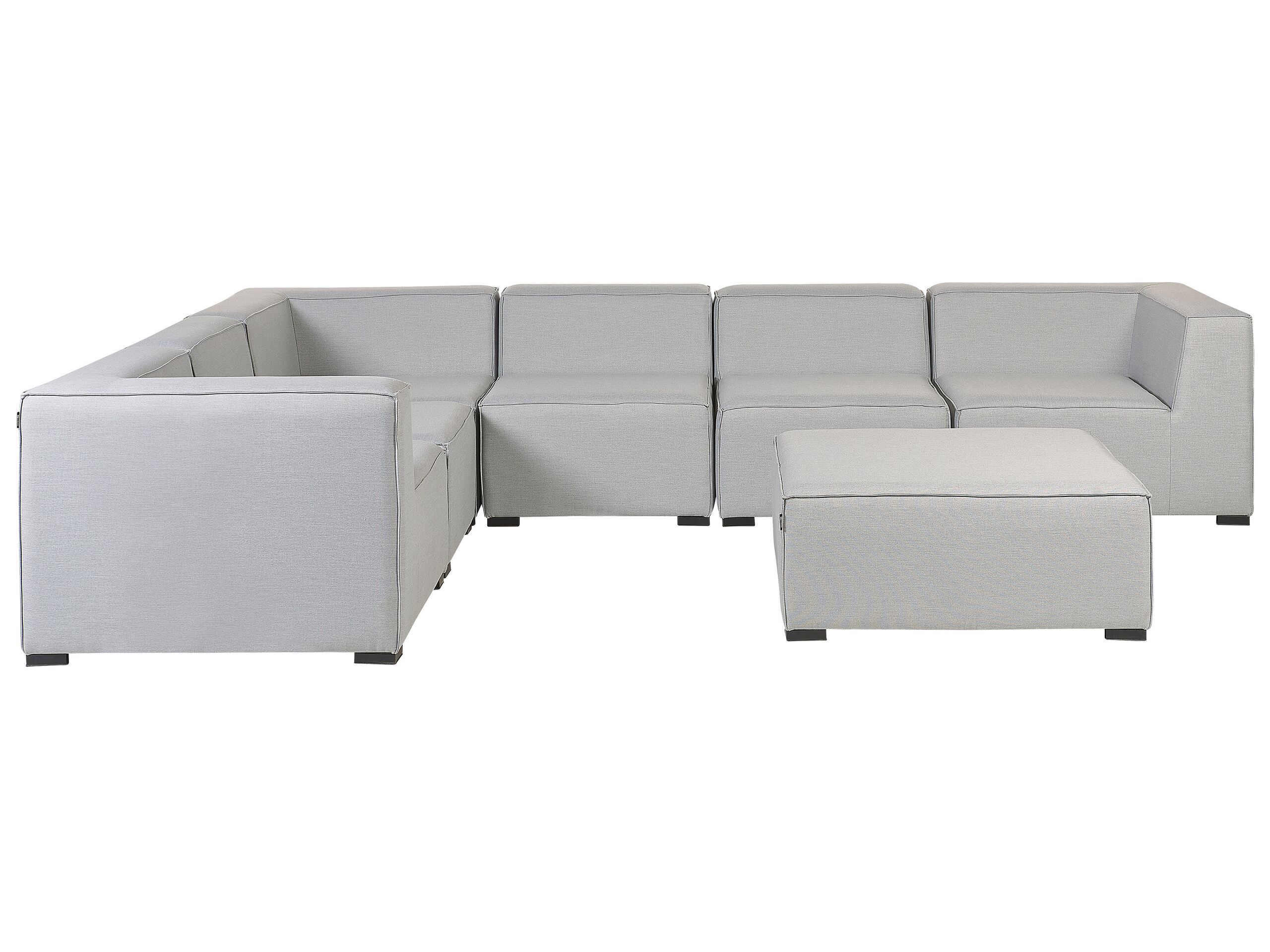 Right Hand 7 Seater Modular Garden Corner Sofa Set Light Grey AREZZO - Gemini Interiors