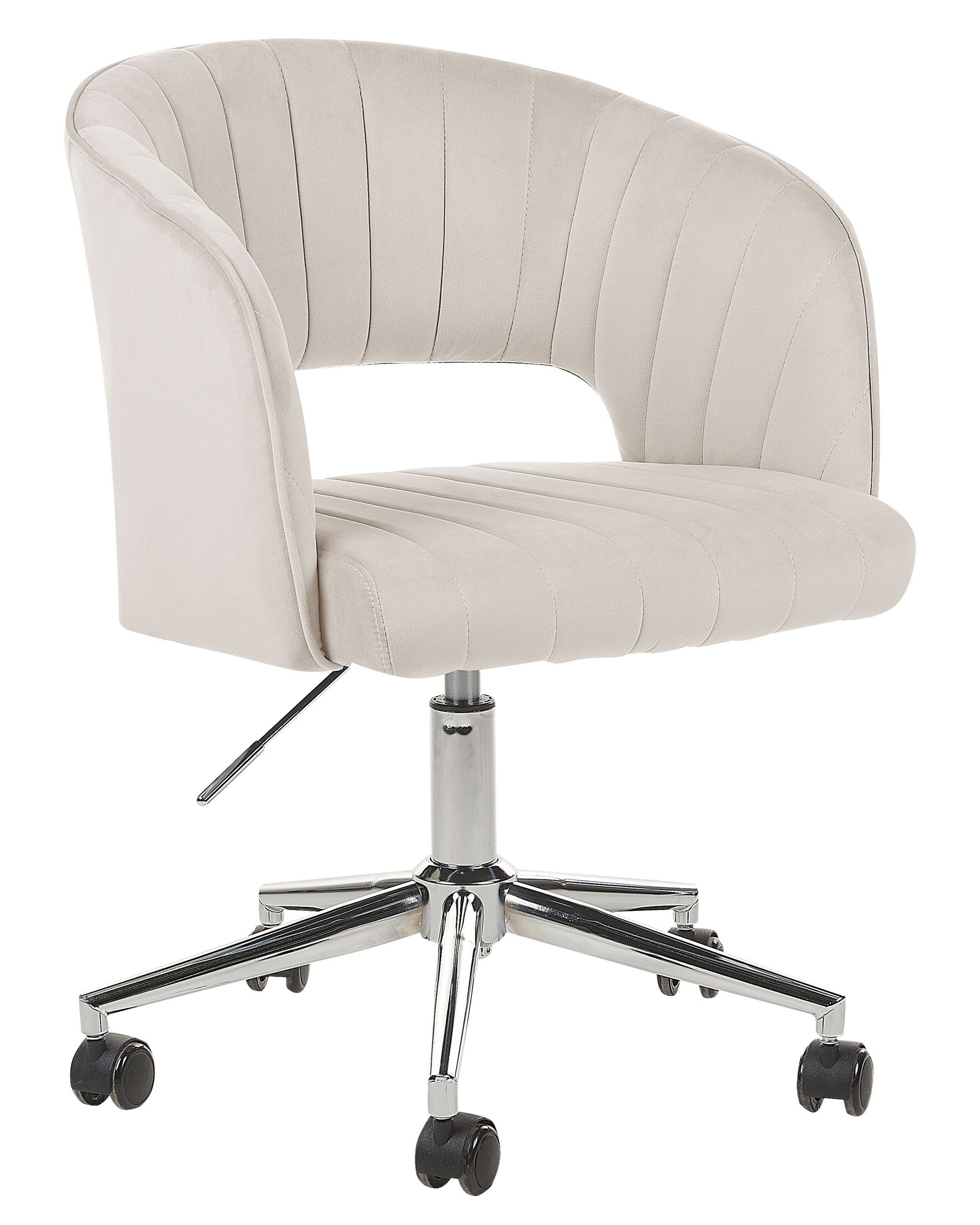 Velvet Desk Chair Beige KATONAH - Gemini Interiors