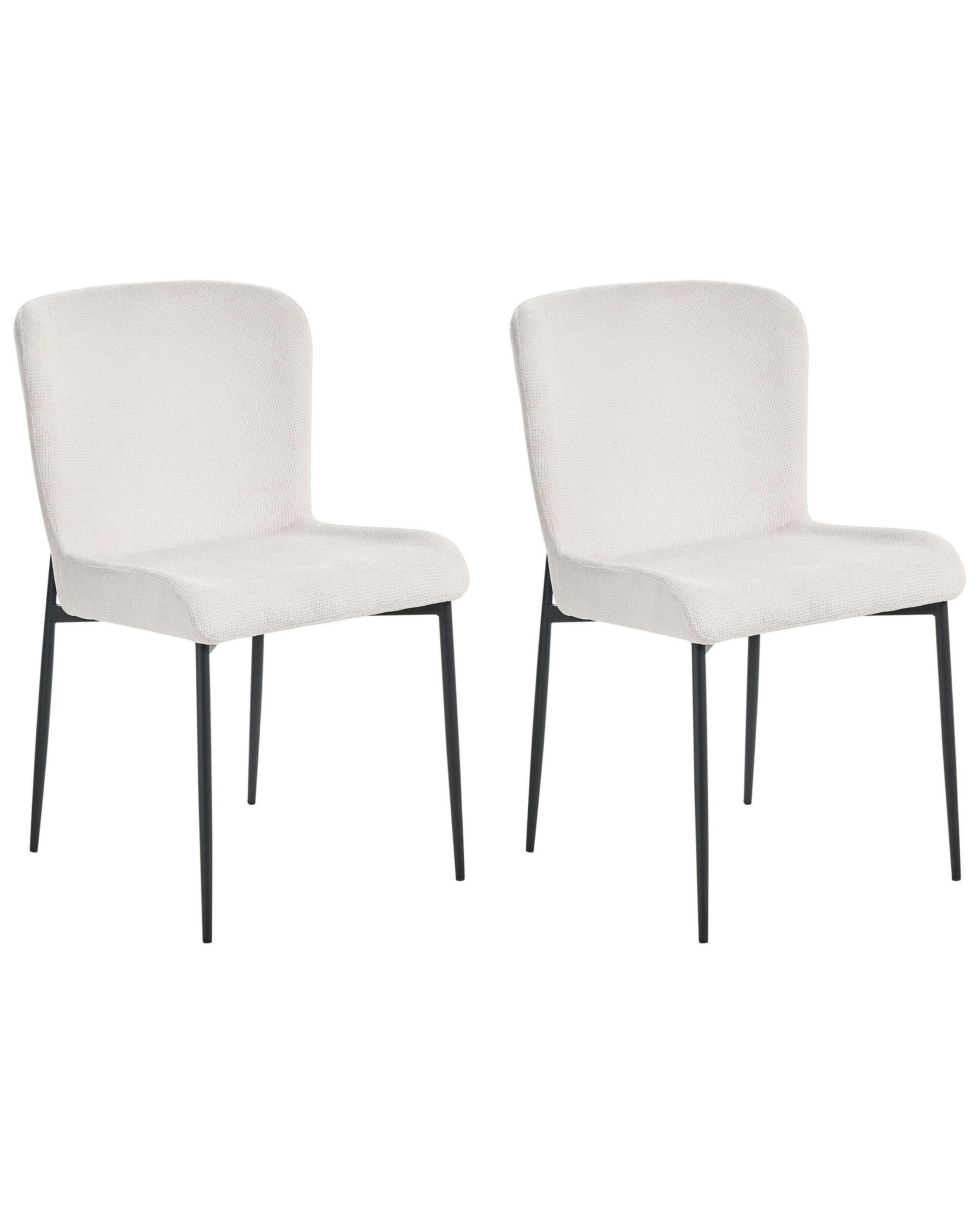 Set of 2 Fabric Chairs Off-White ADA - Gemini Interiors