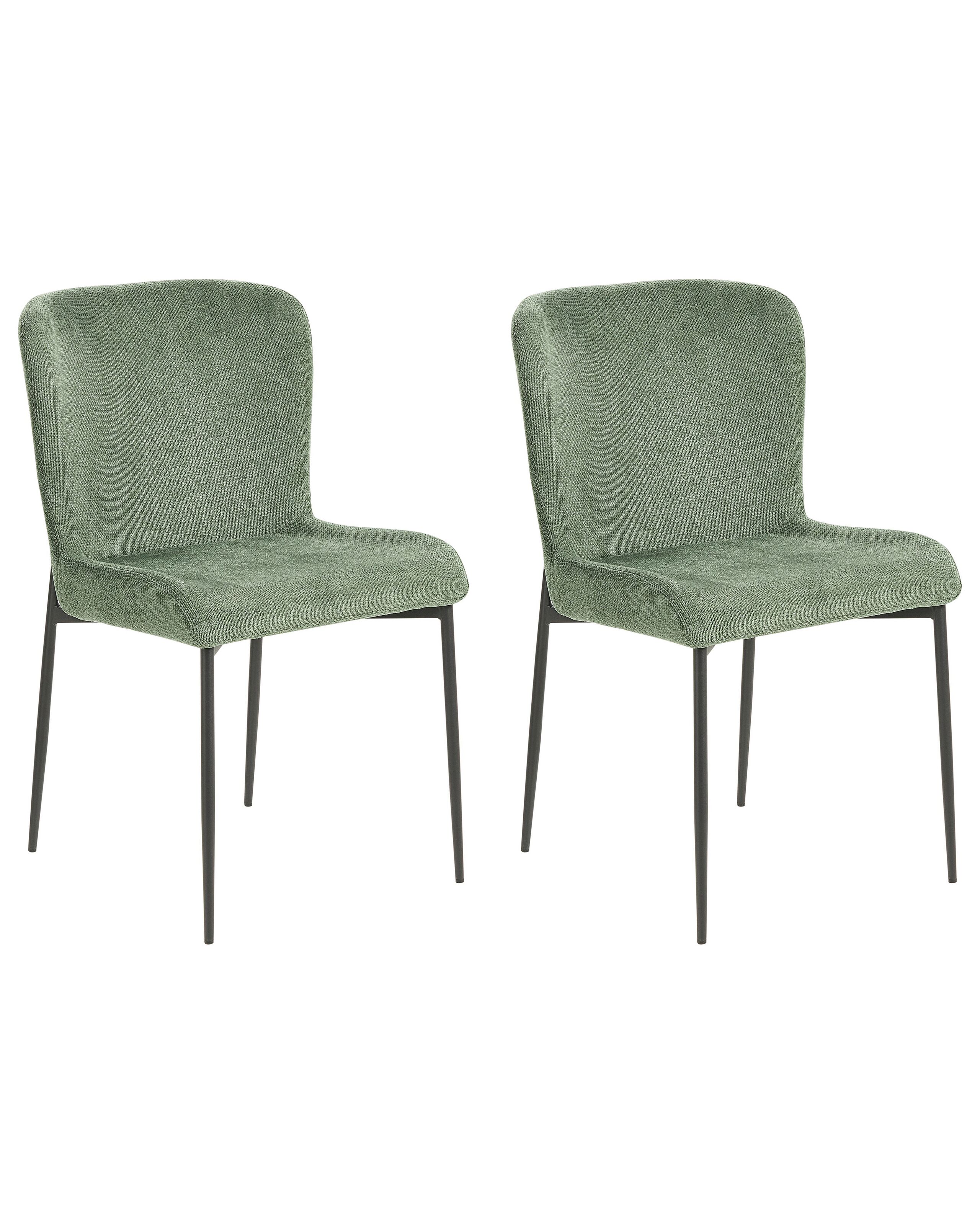 Set of 2 Fabric Chairs Green ADA - Gemini Interiors