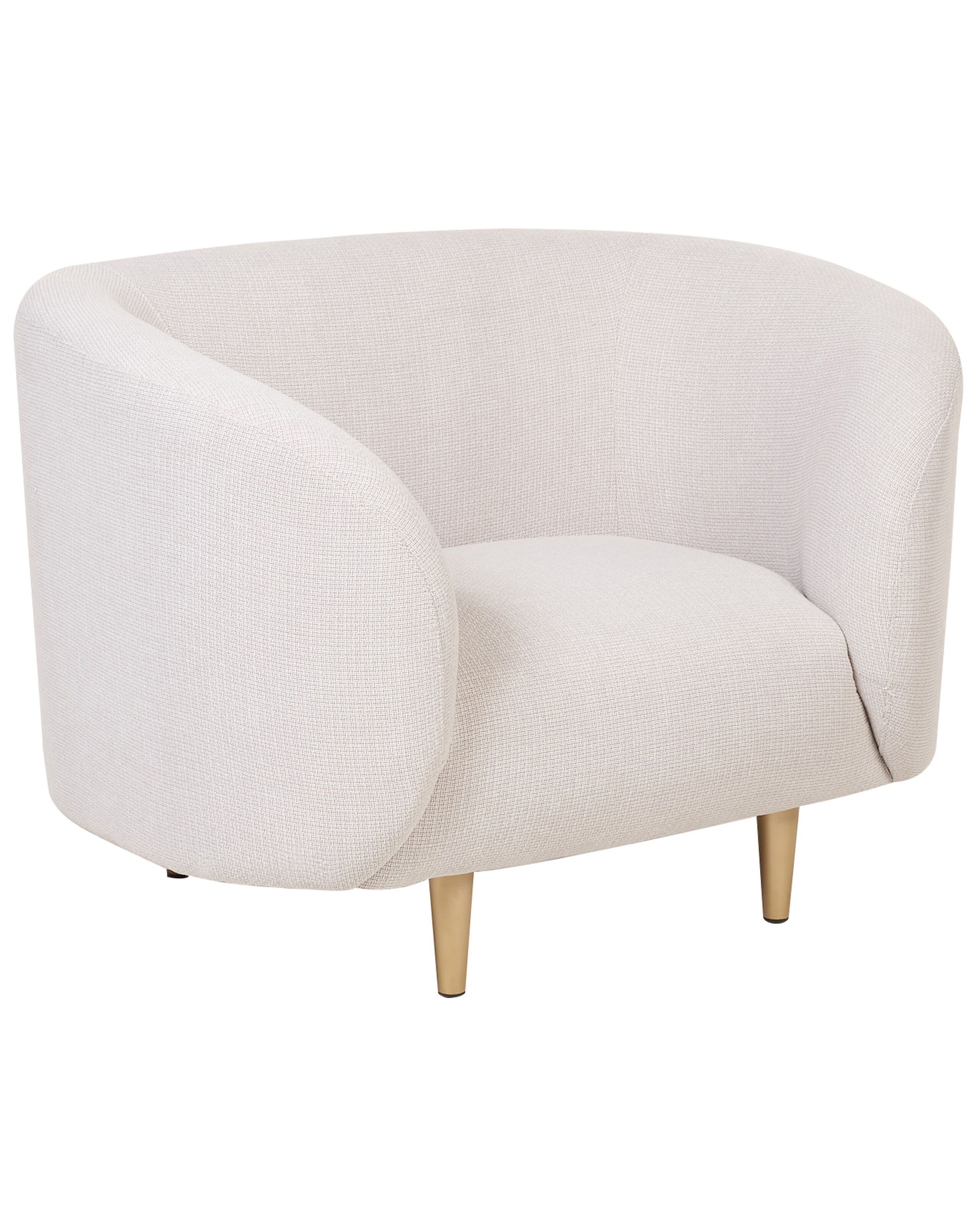 Fabric Armchair Beige and Gold LOEN - Gemini Interiors
