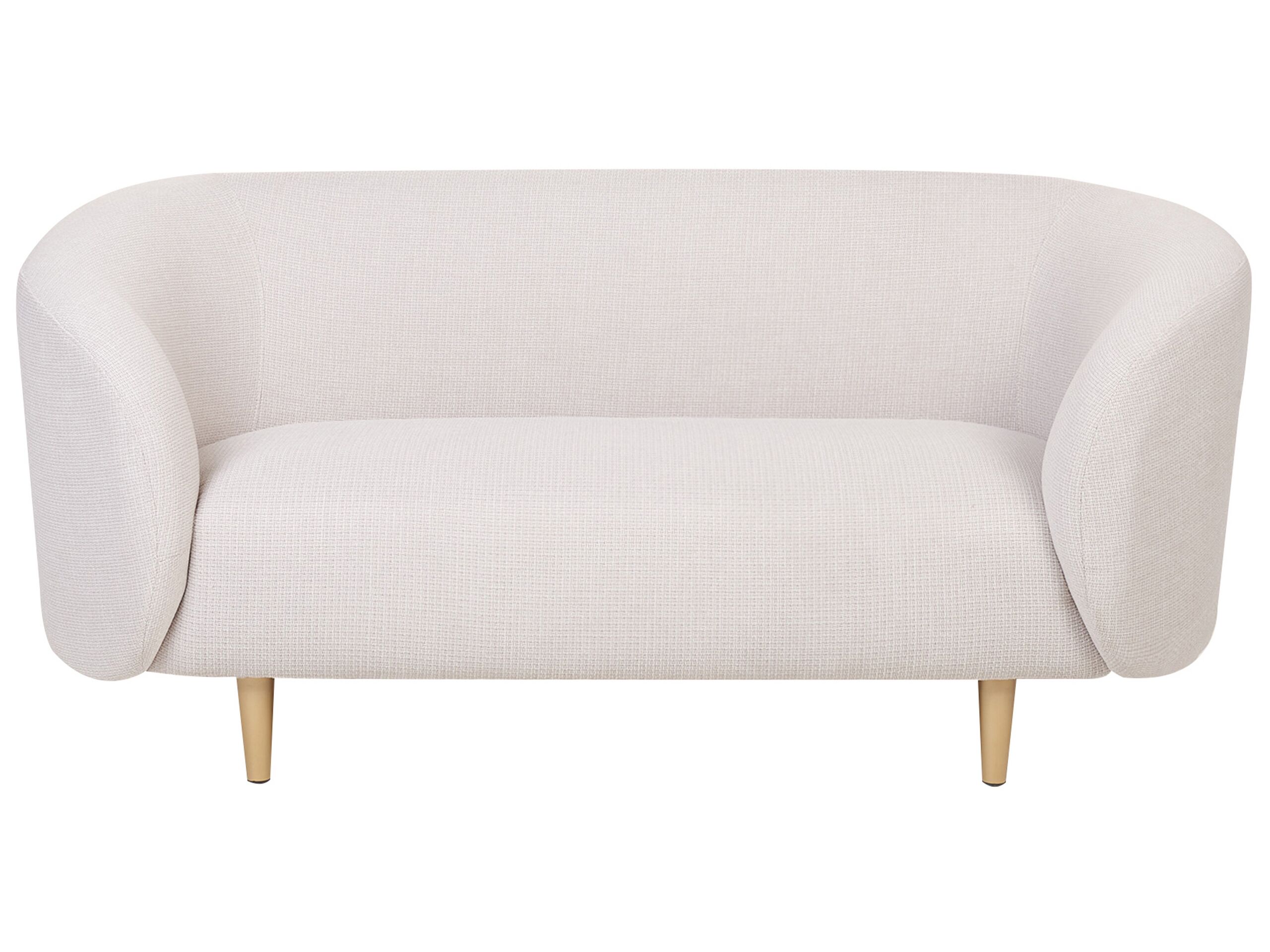 2 Seater Fabric Sofa Beige and Gold LOEN - Gemini Interiors