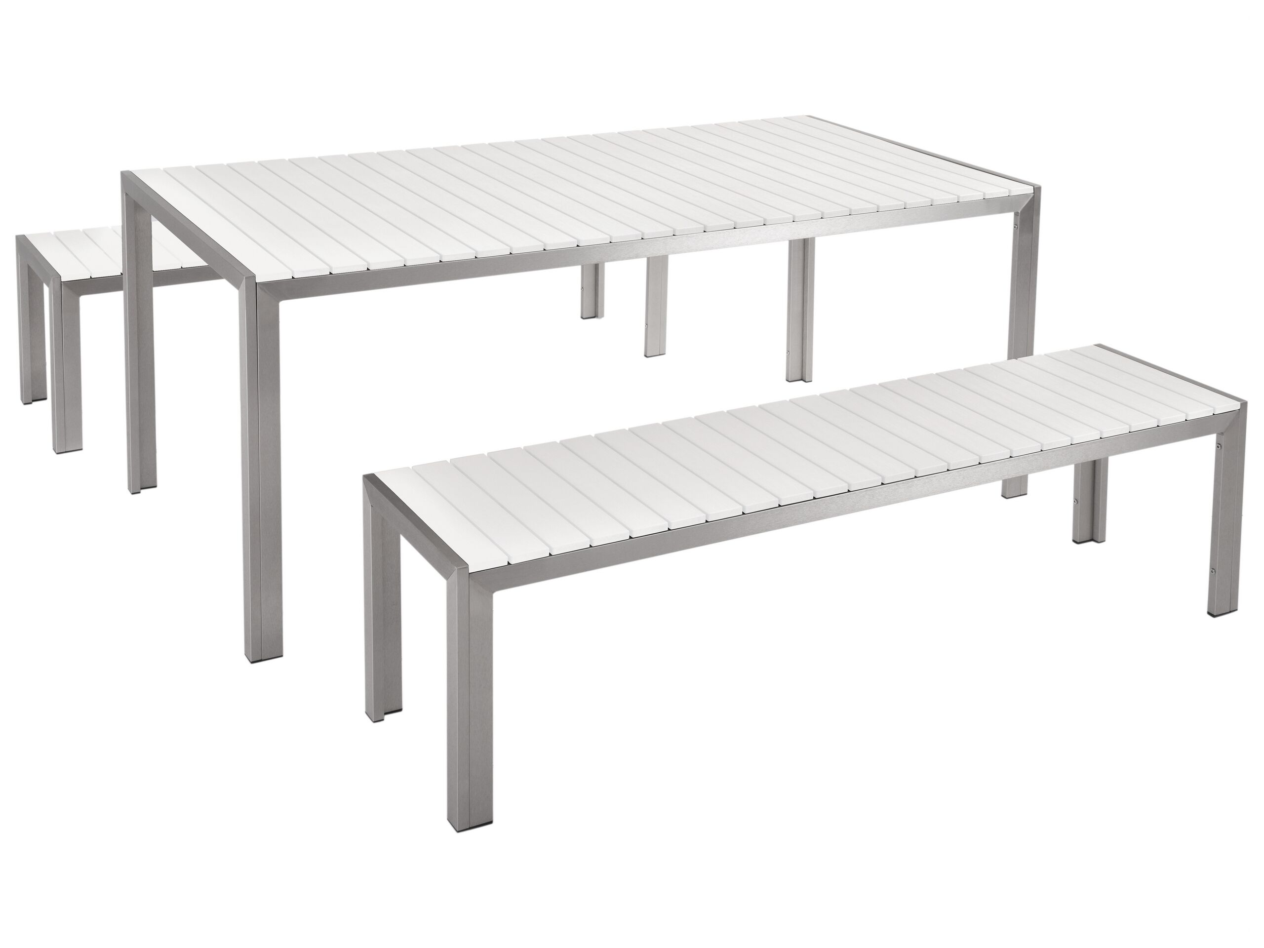 6 Seater Aluminium Garden Dining Set White NARDO - Gemini Interiors