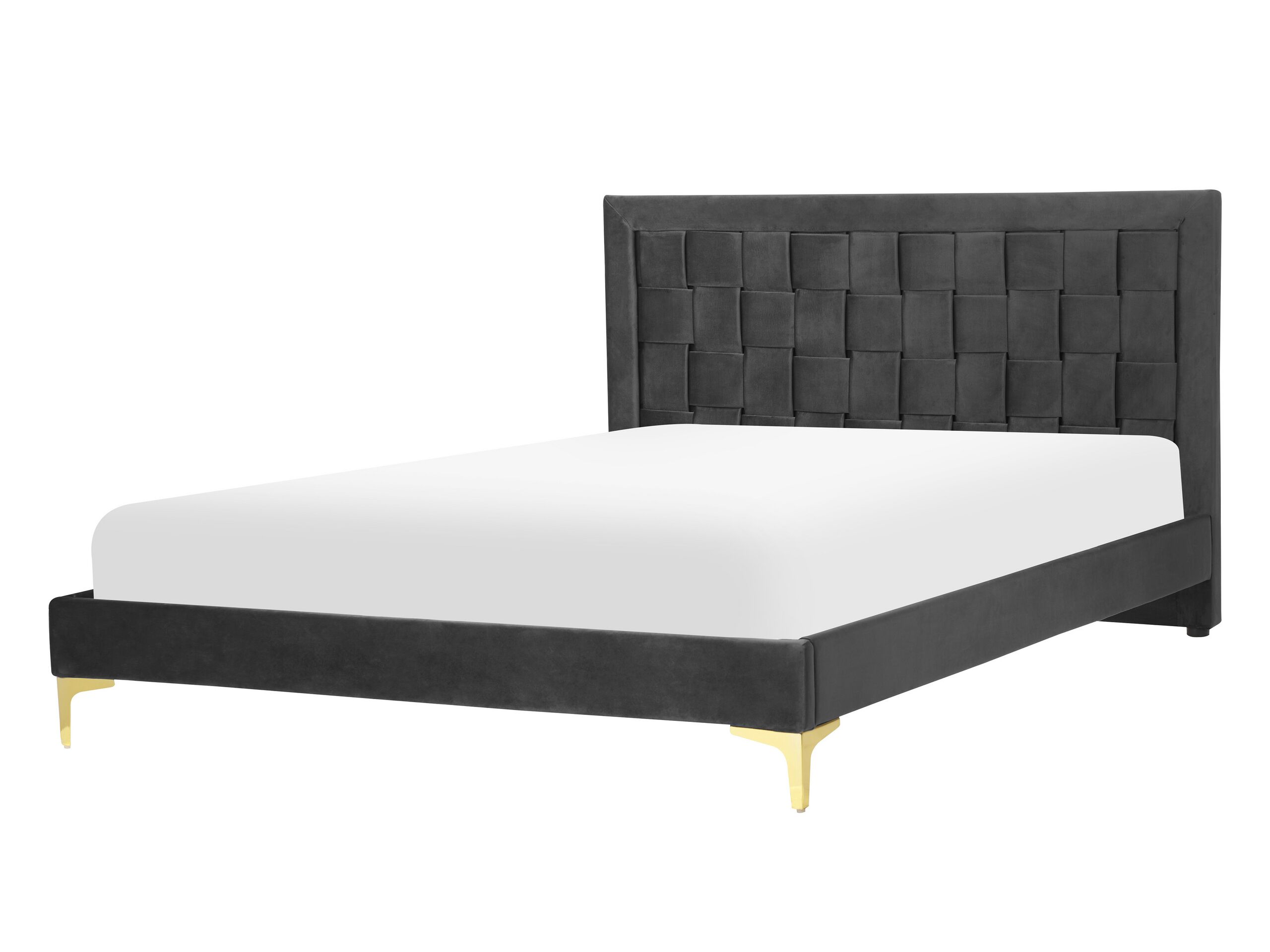 Velvet EU Double Bed Black LIMOUX - Gemini Interiors