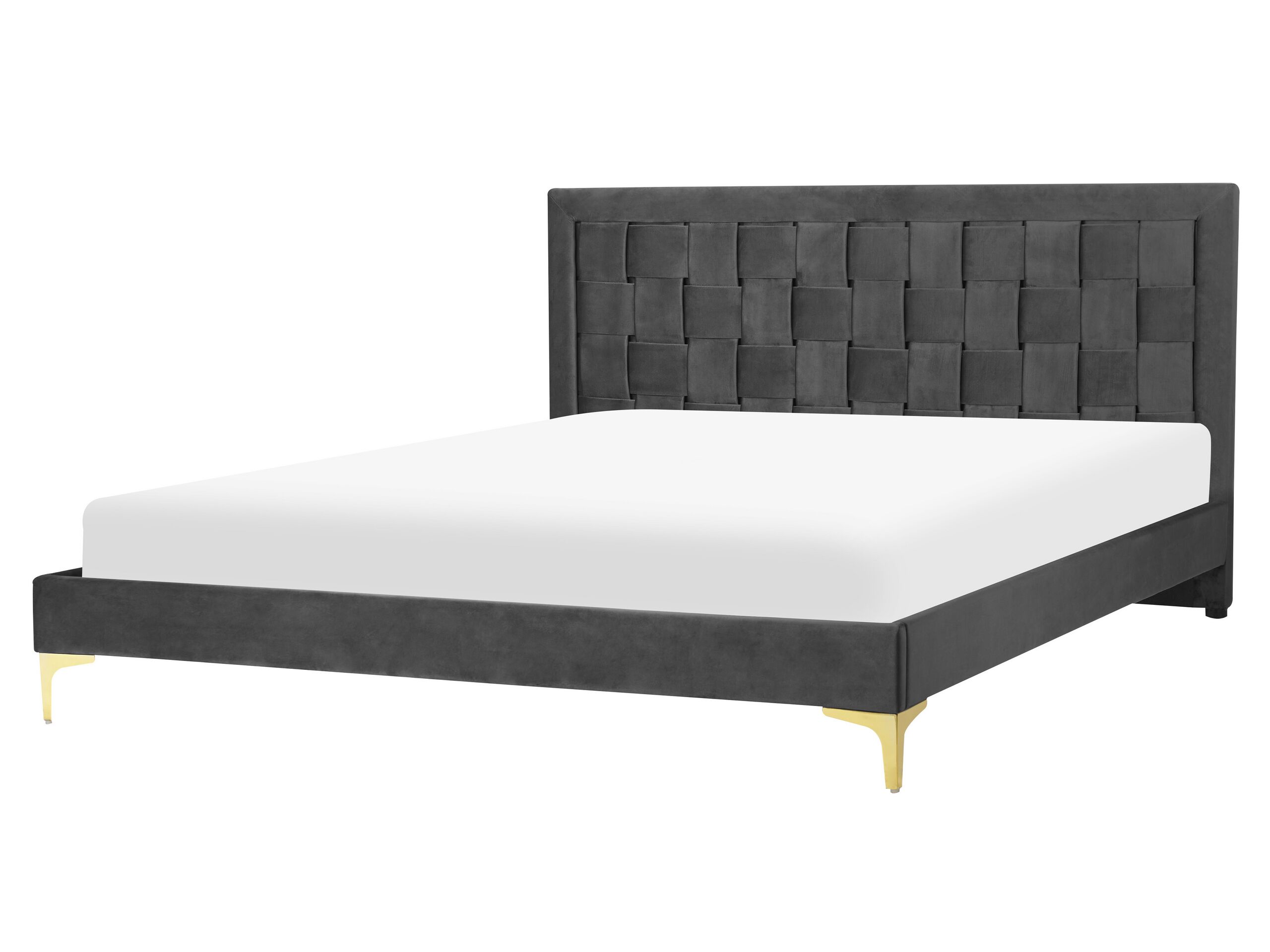 Velvet EU King Size Bed Black LIMOUX - Gemini Interiors