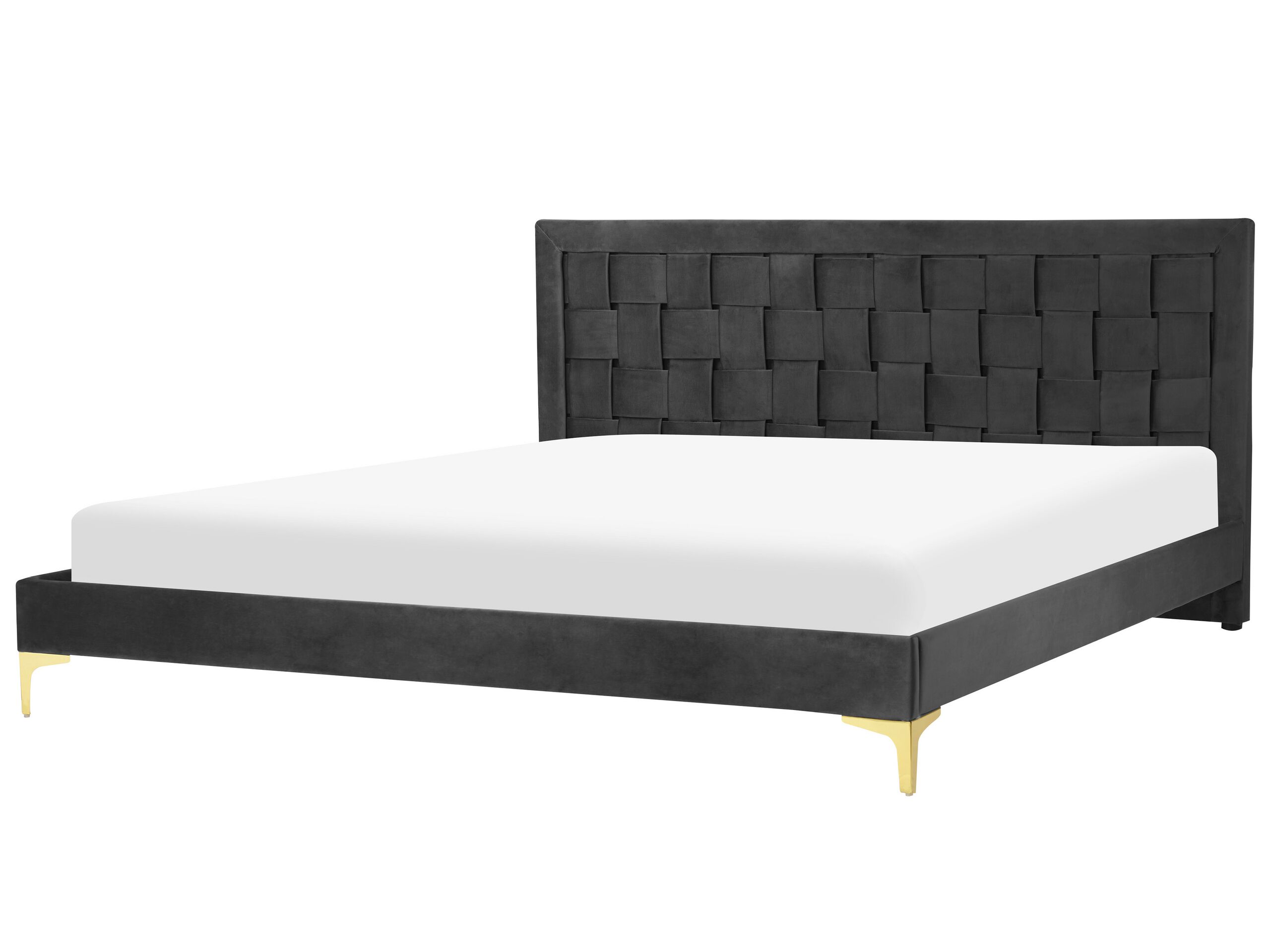Velvet EU Super King Size Bed Black LIMOUX - Gemini Interiors