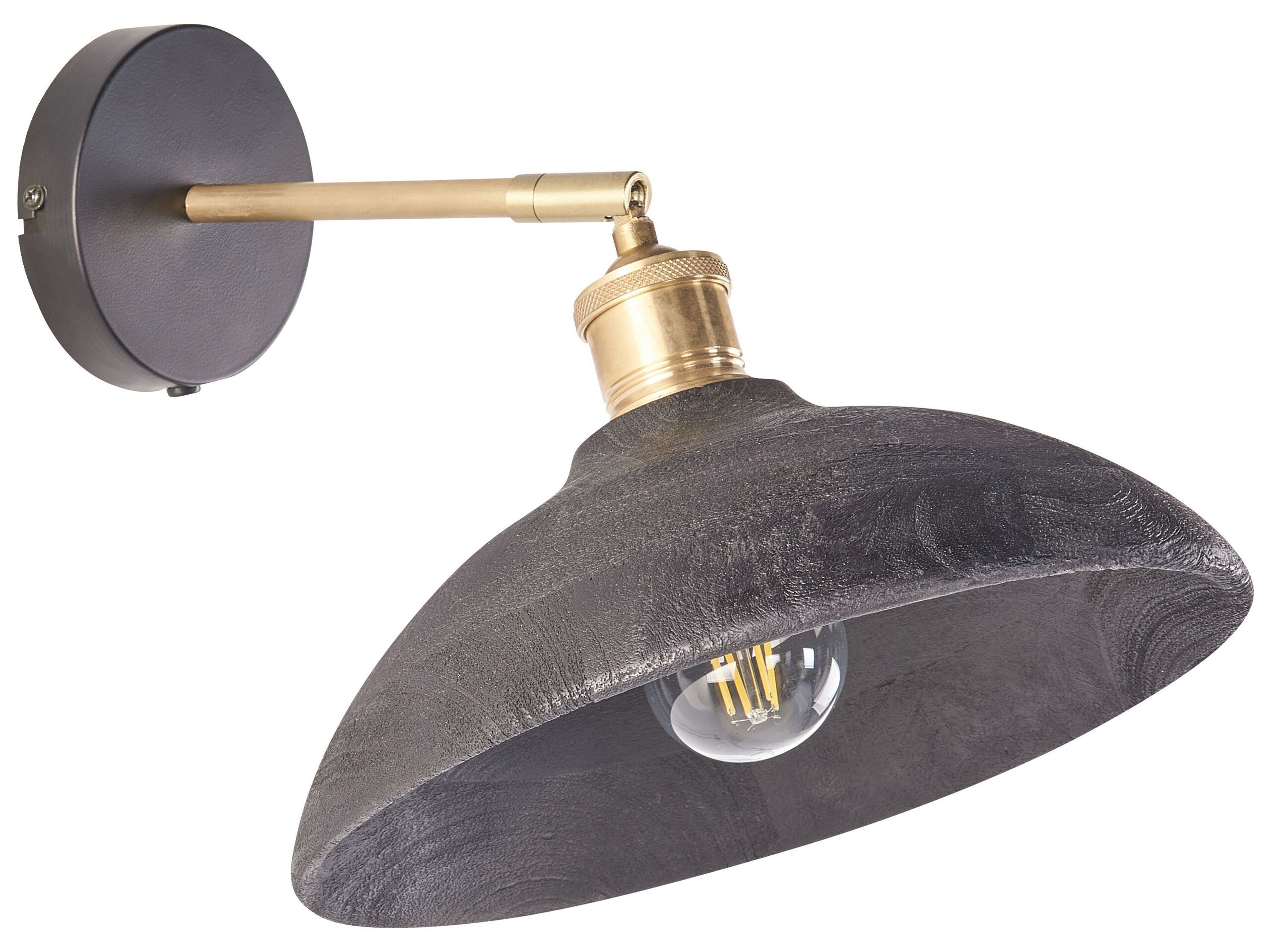 Mango Wood Wall Lamp Black YERALA - Gemini Interiors