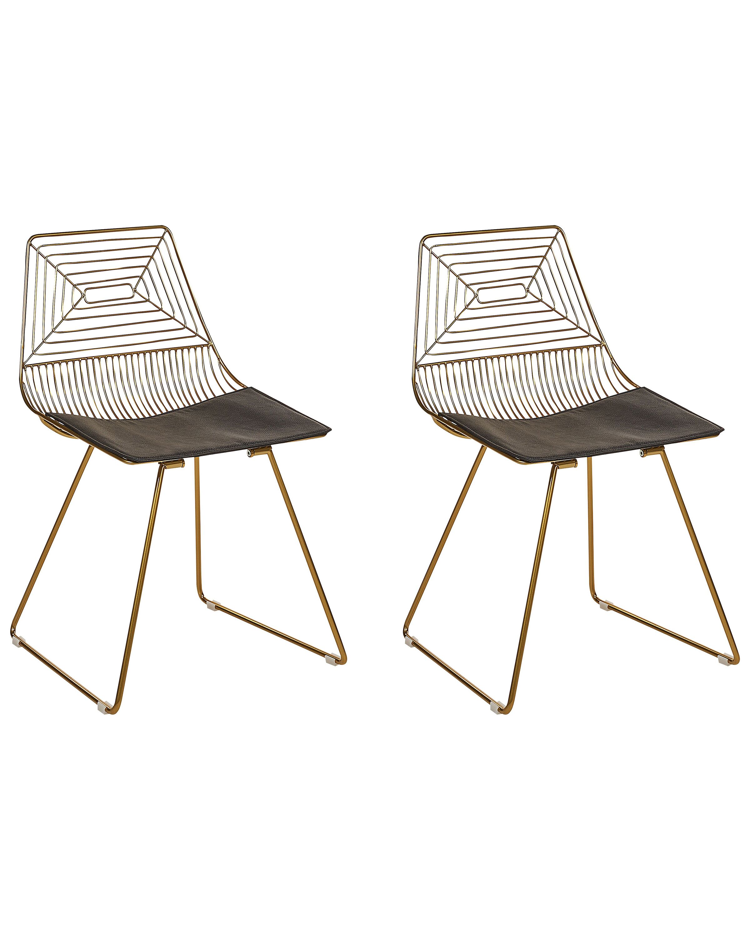Set of 2 Metal Accent Chairs Gold BEATTY - Gemini Interiors