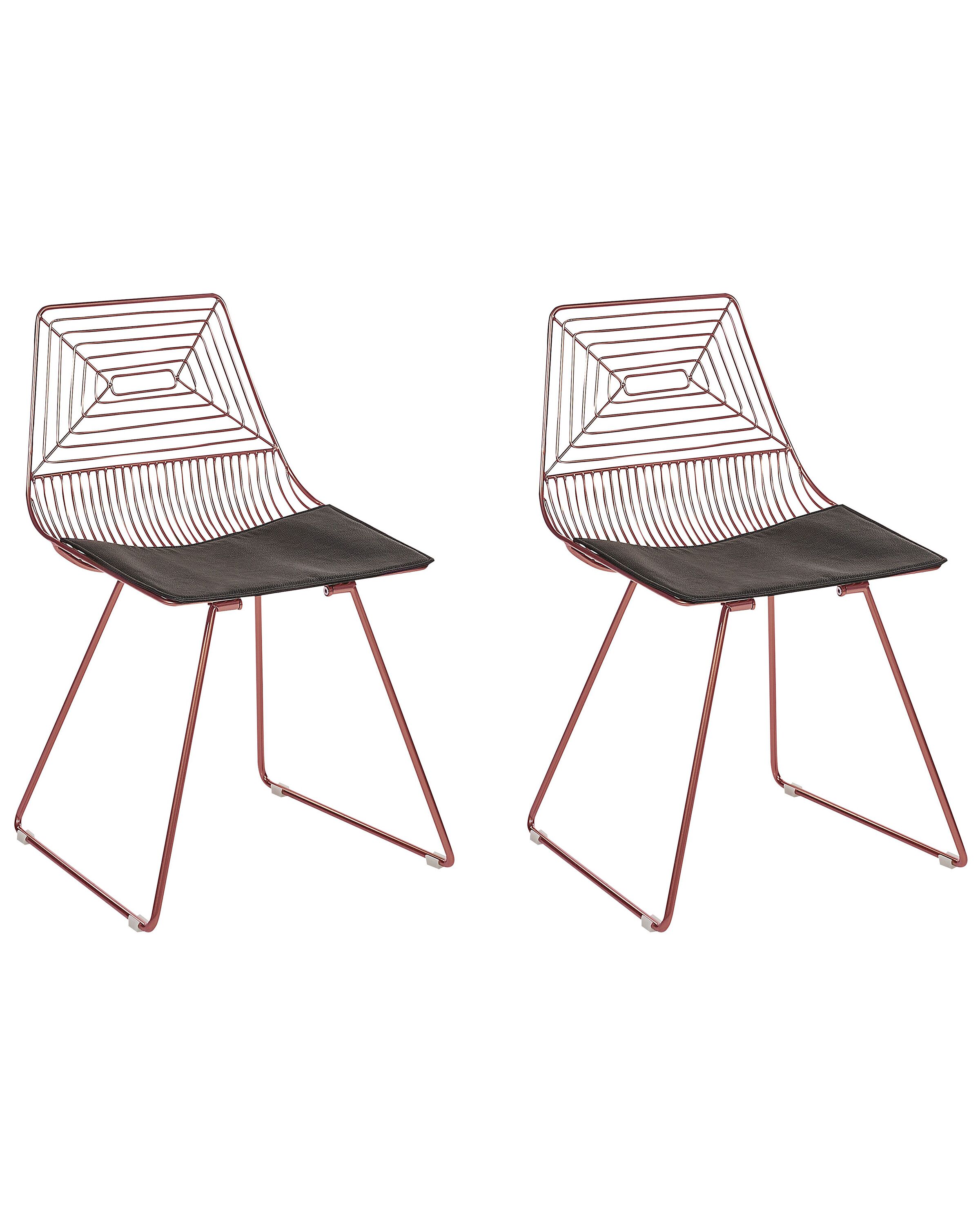 Set of 2 Metal Accent Chairs Rose Gold BEATTY - Gemini Interiors