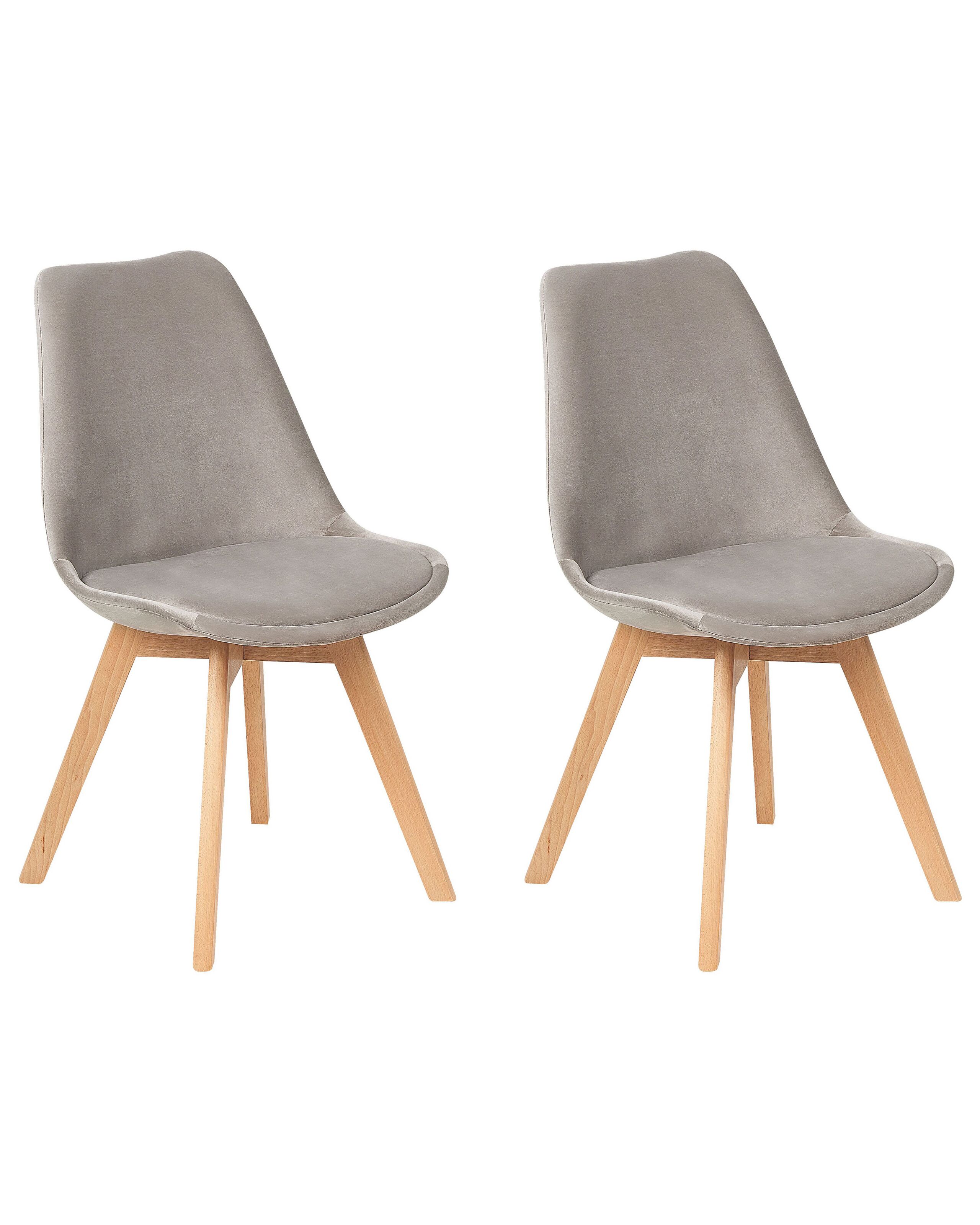 Set of 2 Velvet Dining Chairs Taupe DAKOTA II - Gemini Interiors