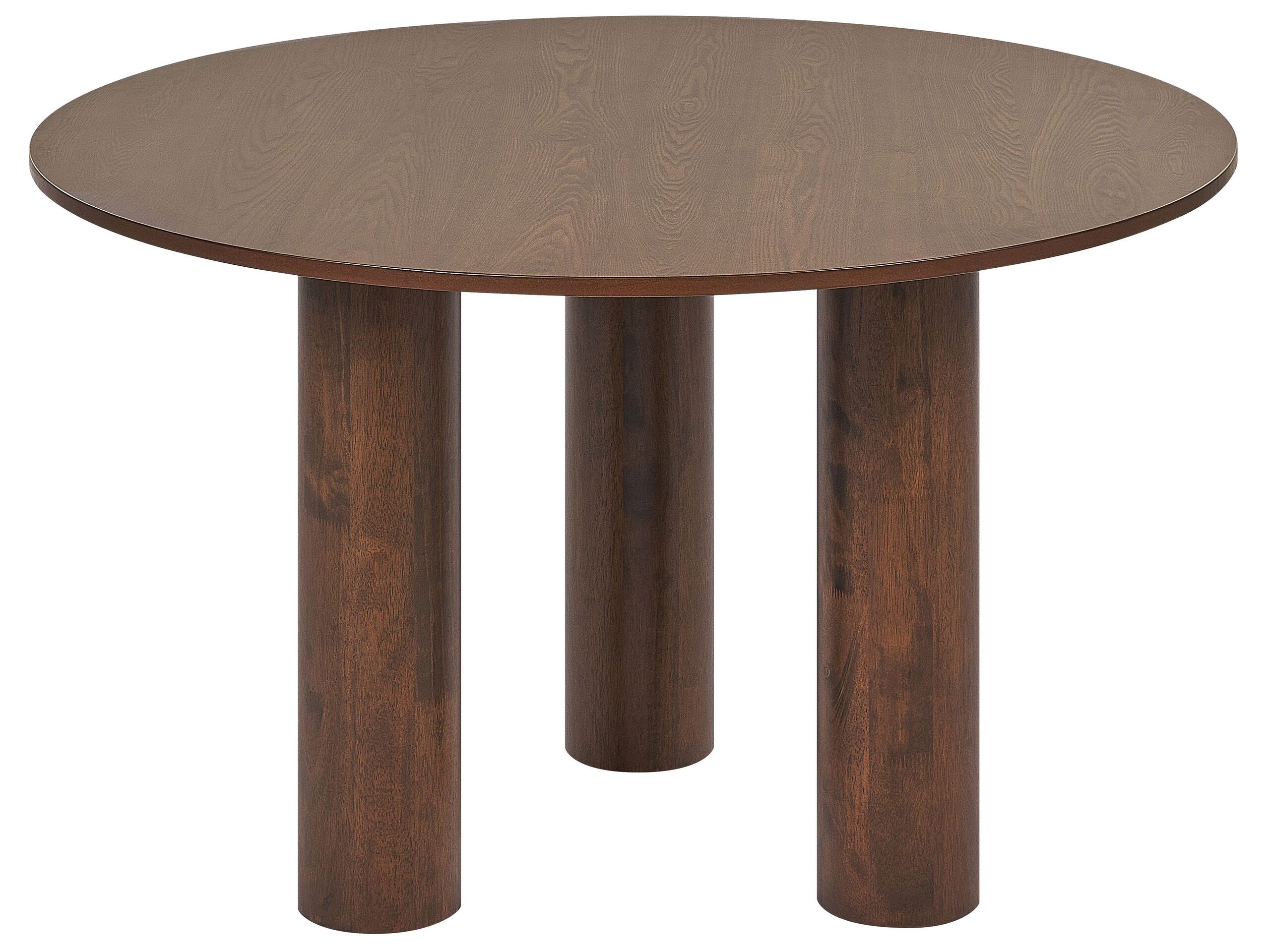Round Dining Table âŒ€ 120 cm Dark Wood ORIN - Gemini Interiors