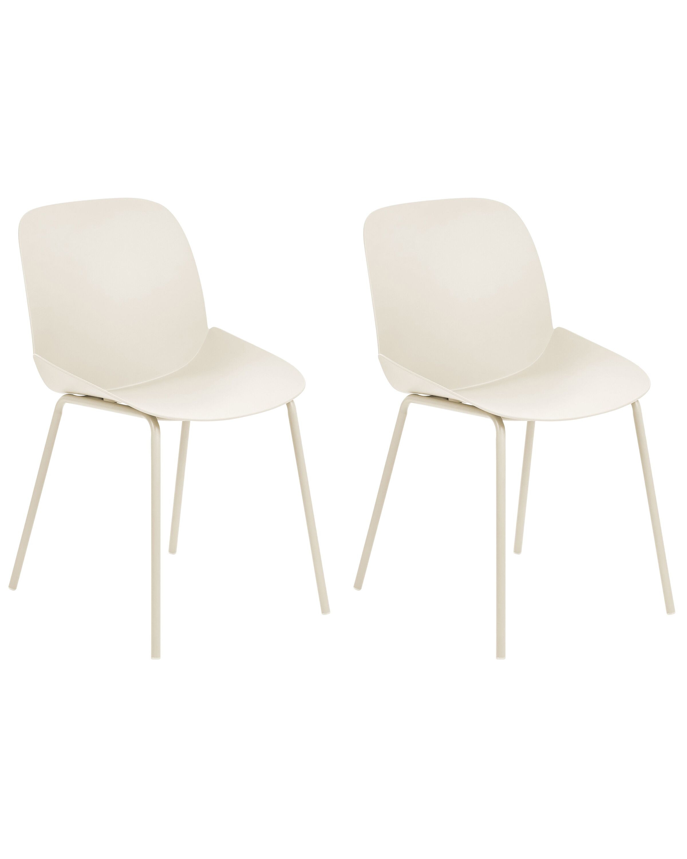 Set of 2 Dining Chairs Beige MILACA - Gemini Interiors