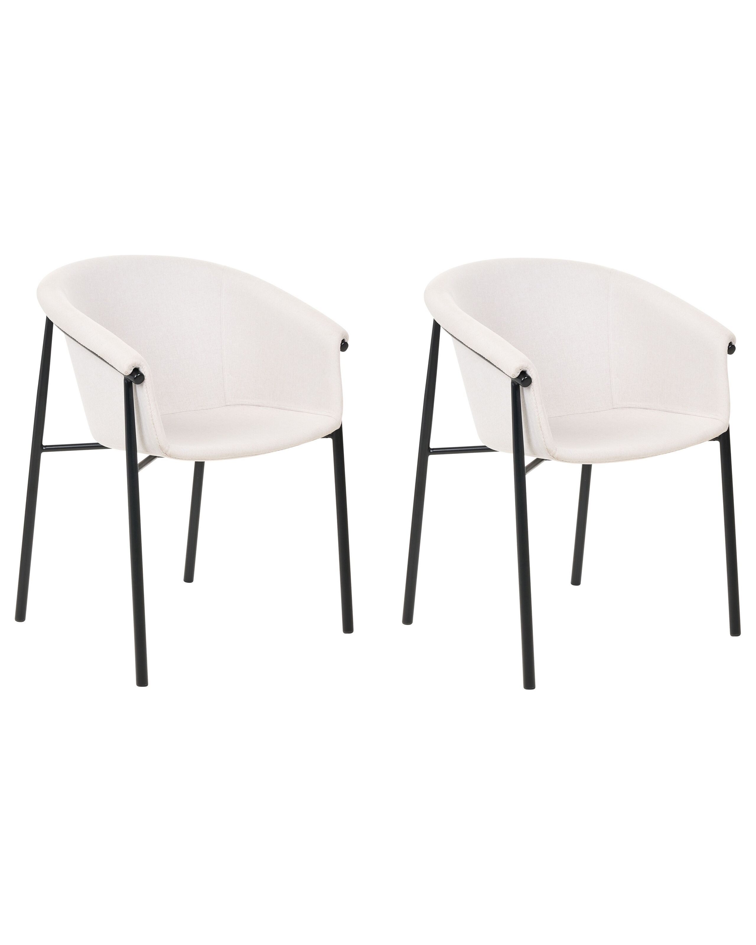 Set of 2 Fabric Dining Chairs Beige AMES - Gemini Interiors