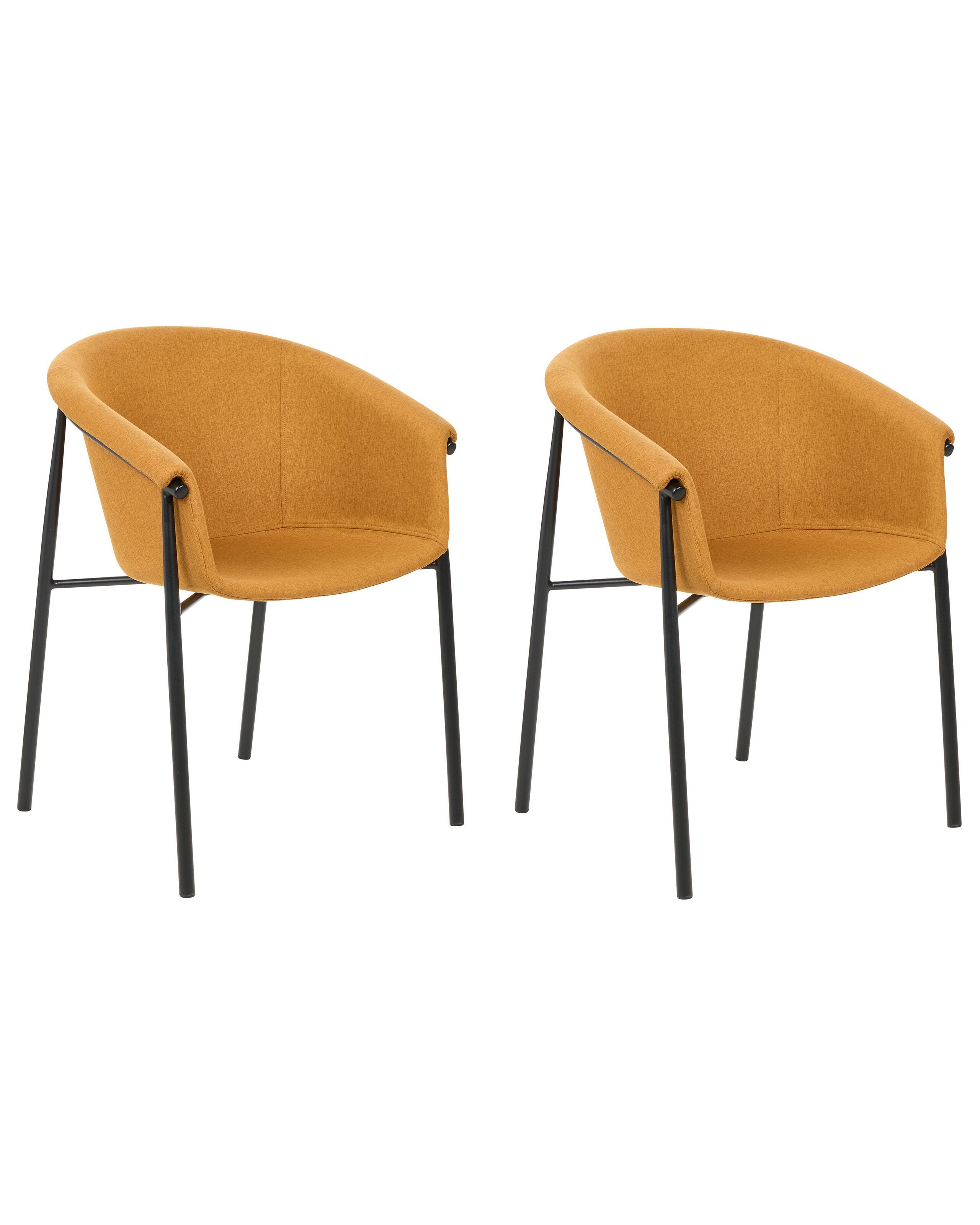Set of 2 Fabric Dining Chairs Orange AMES - Gemini Interiors