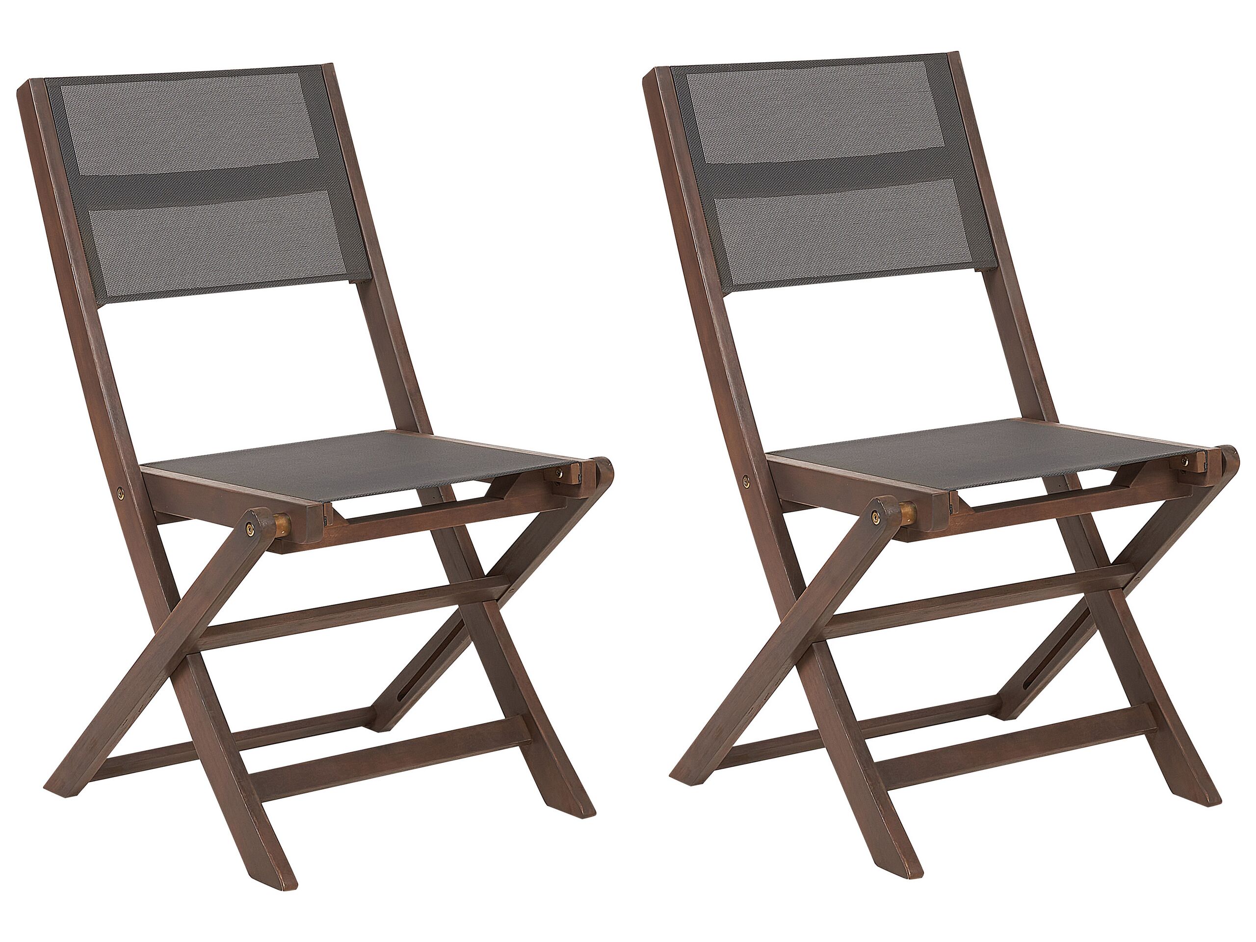 Set of 2 Acacia Garden Folding Chairs Dark Wood CESANA - Gemini Interiors