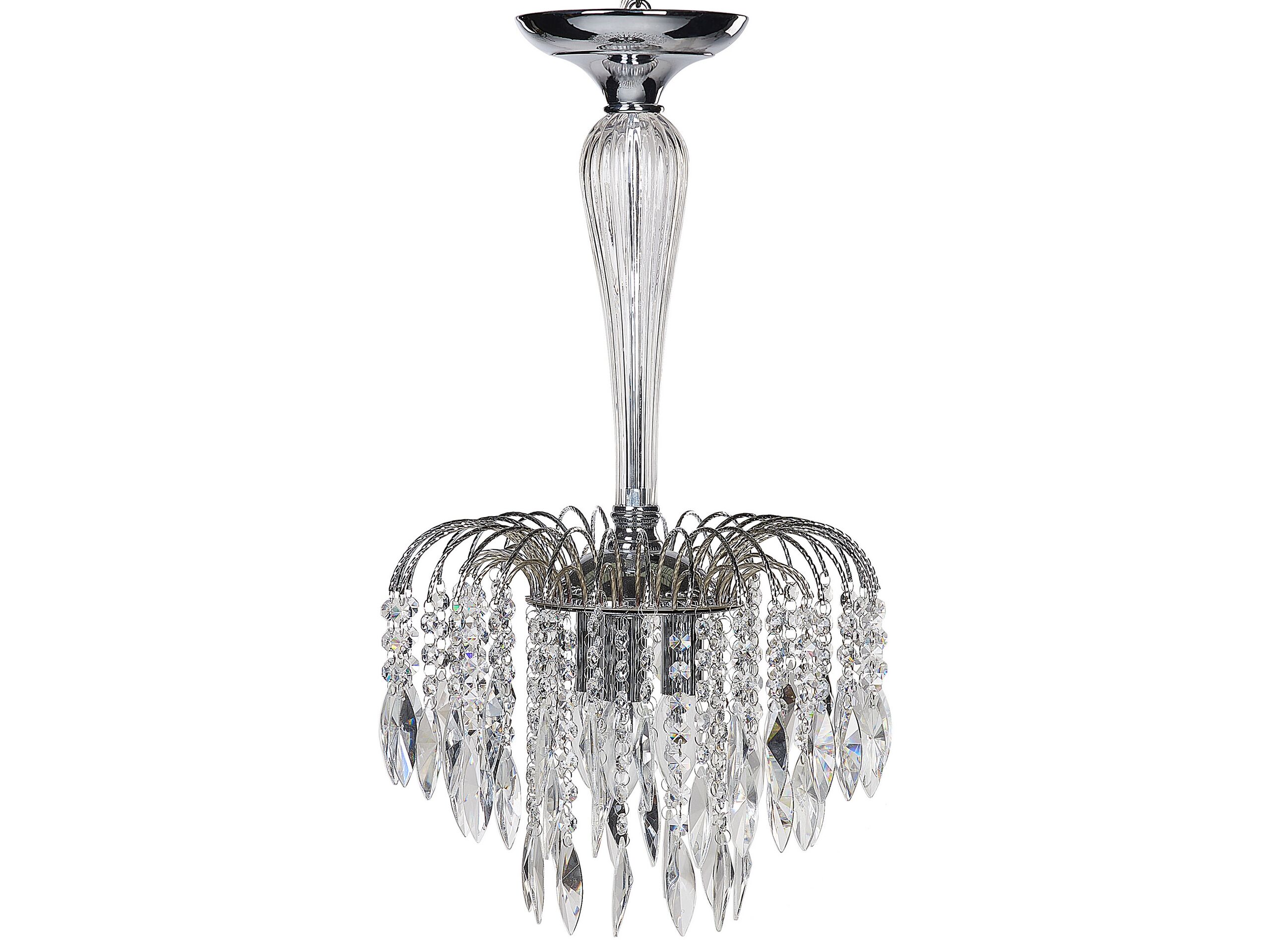 Metal Chandelier Silver ORARA - Gemini Interiors