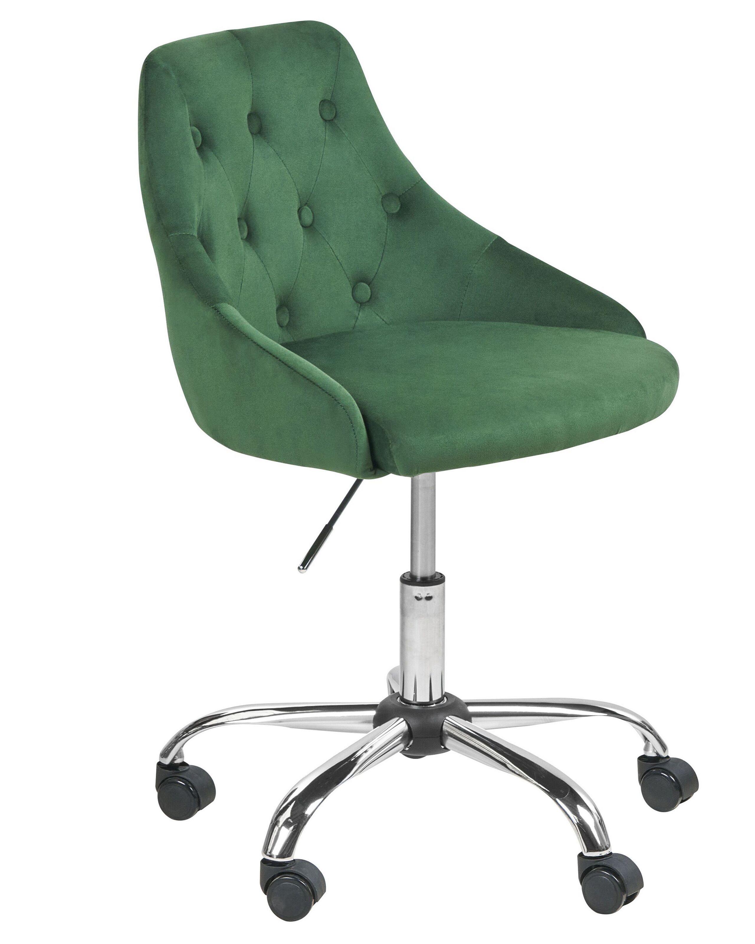 Velvet Desk Chair Green PARRISH - Gemini Interiors
