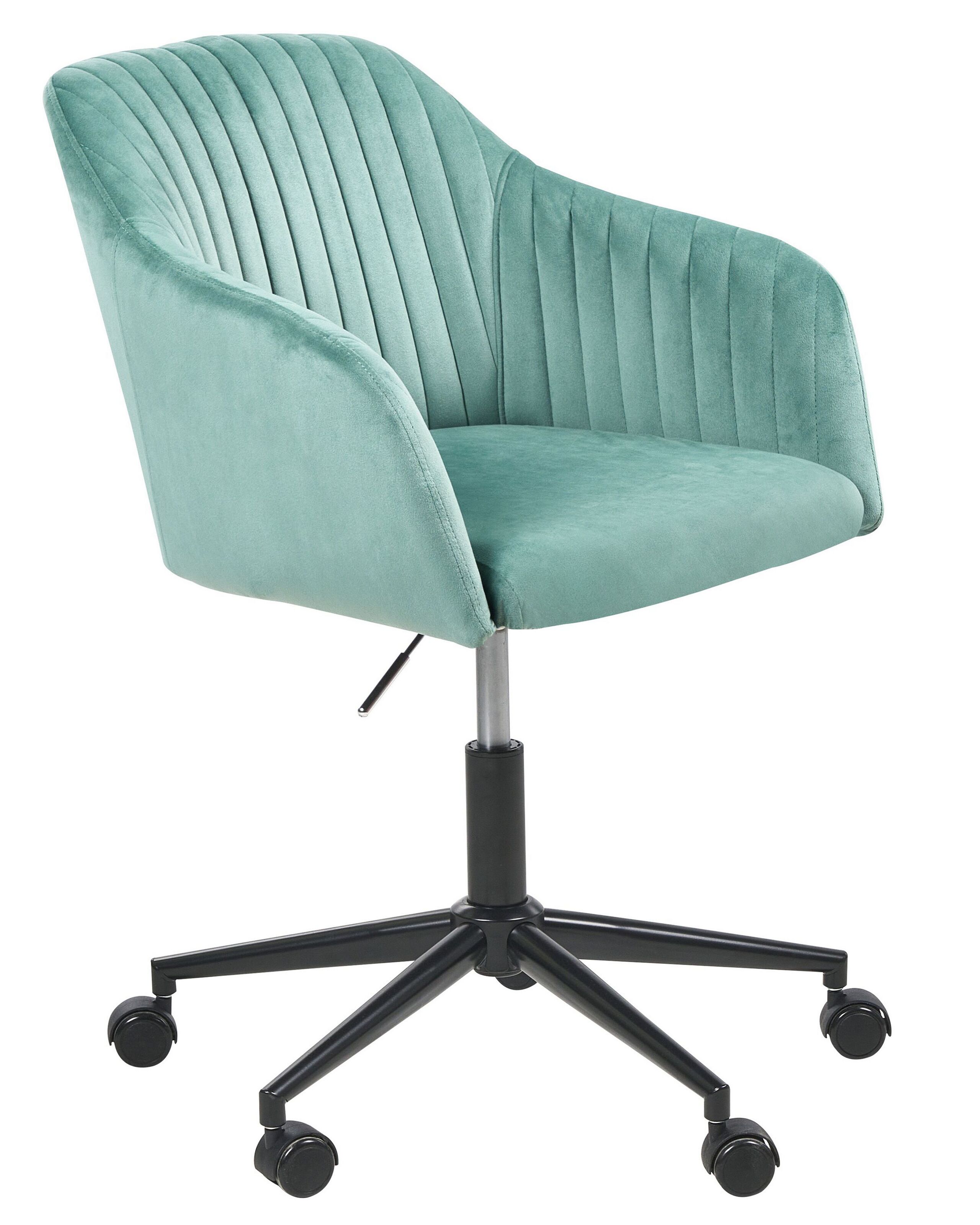 Velvet Desk Chair Green VENICE - Gemini Interiors