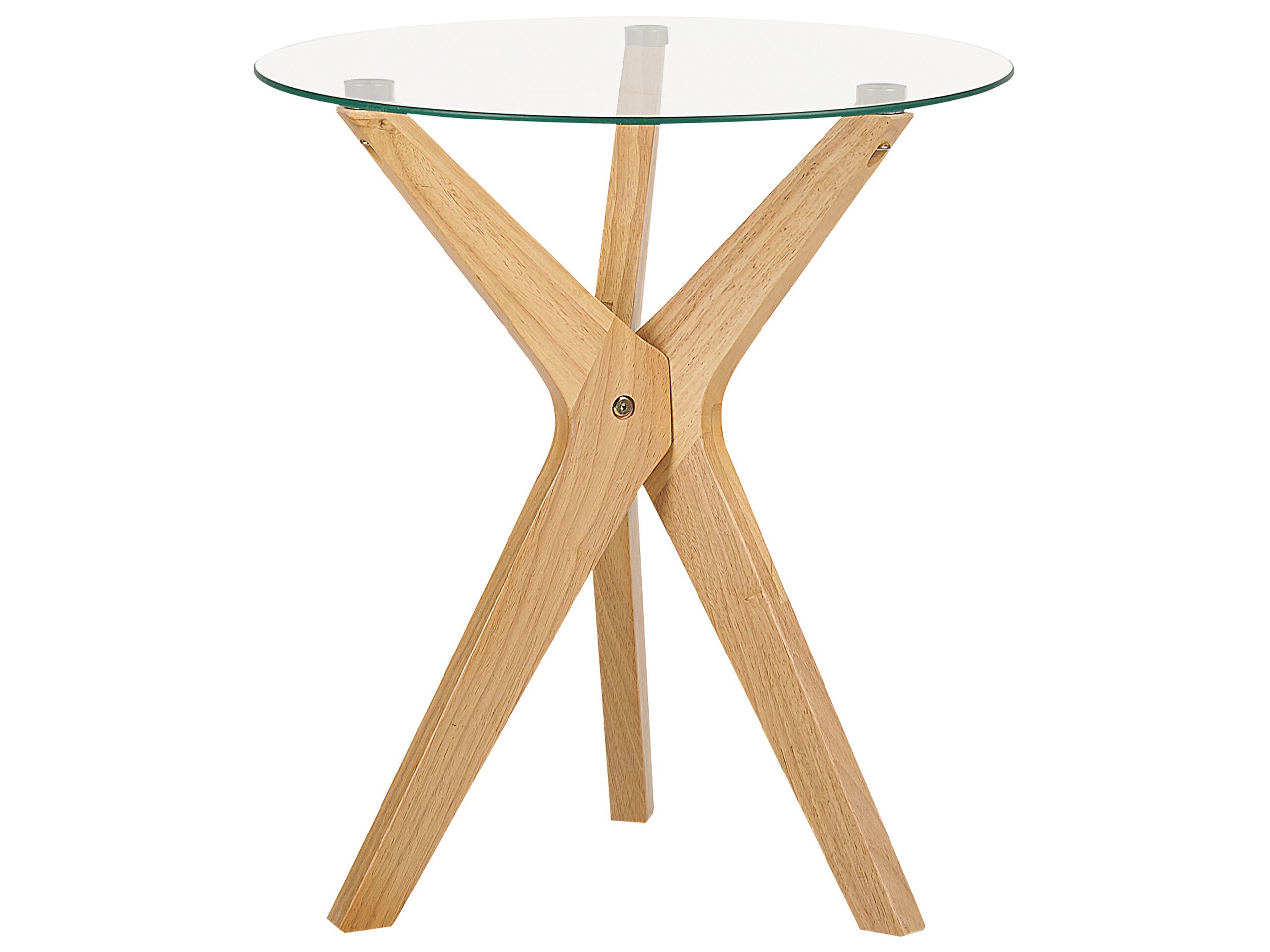 Glass Top Side Table Light Wood VALLEY - Gemini Interiors